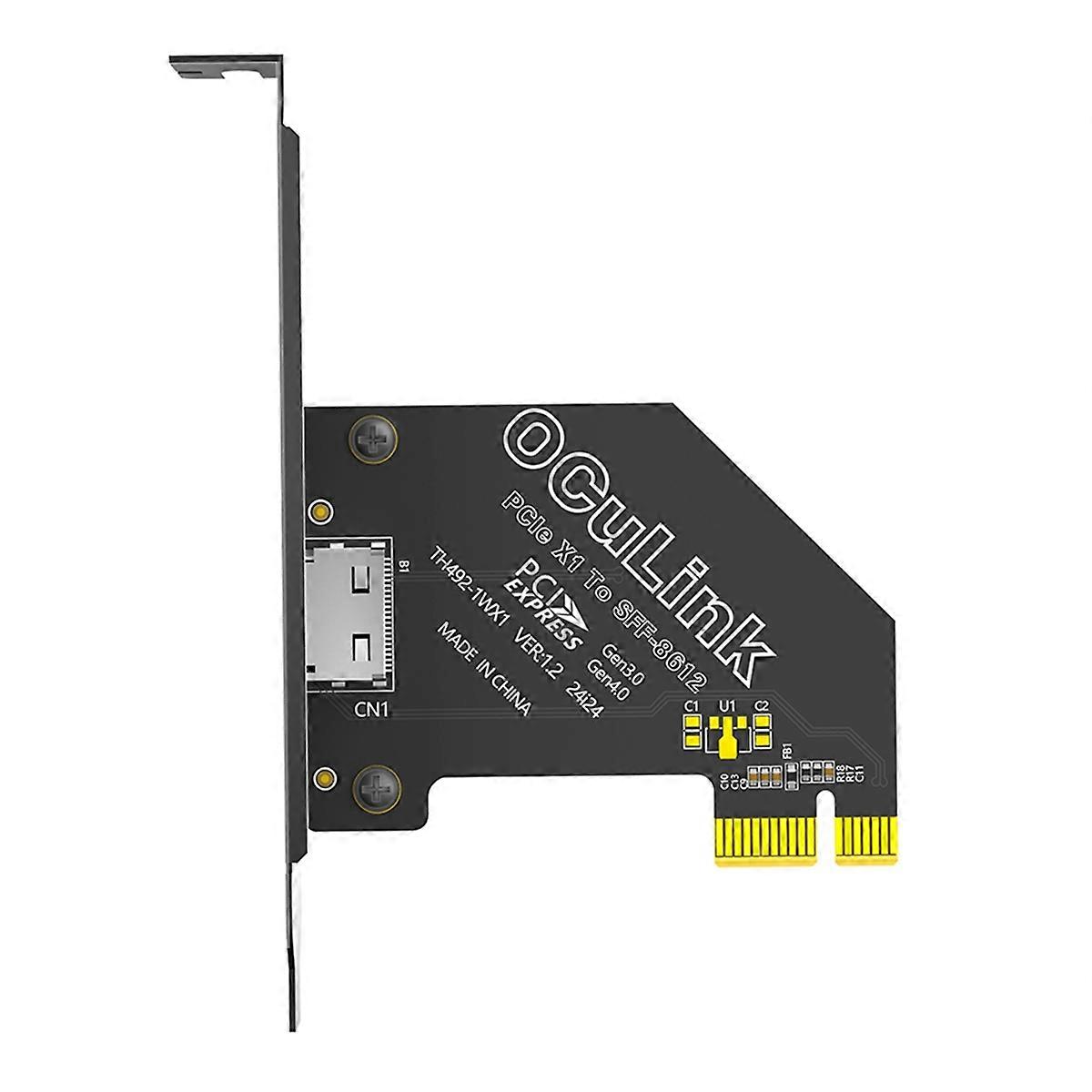 PCI-E 1X 4.0 to Oculink SFF-8611/8612 Expansion Card Adapter with Long Profile Bracket