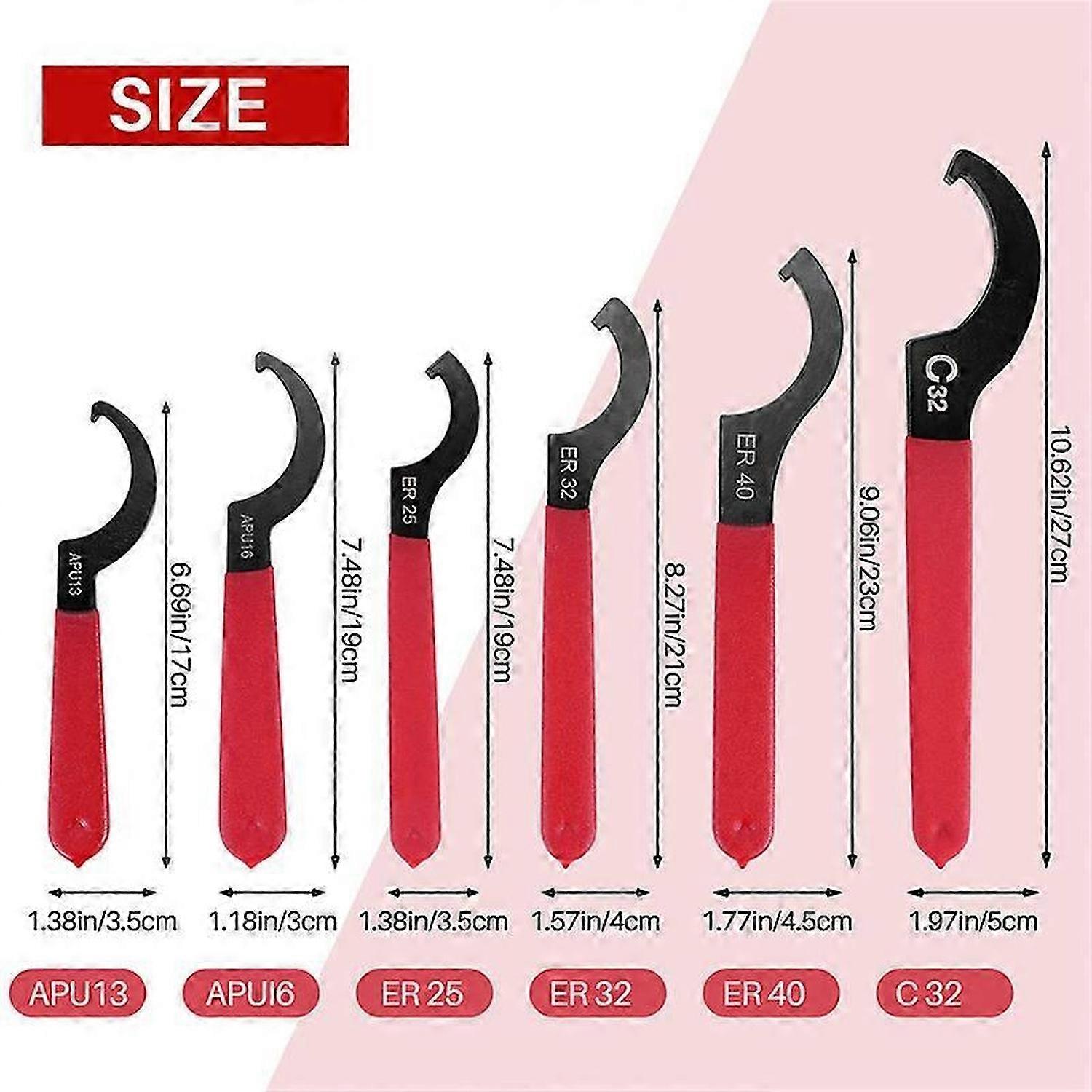 6 Pieces Spanner Wrench Set Adjustable Coilover Wrench Spanners Hook