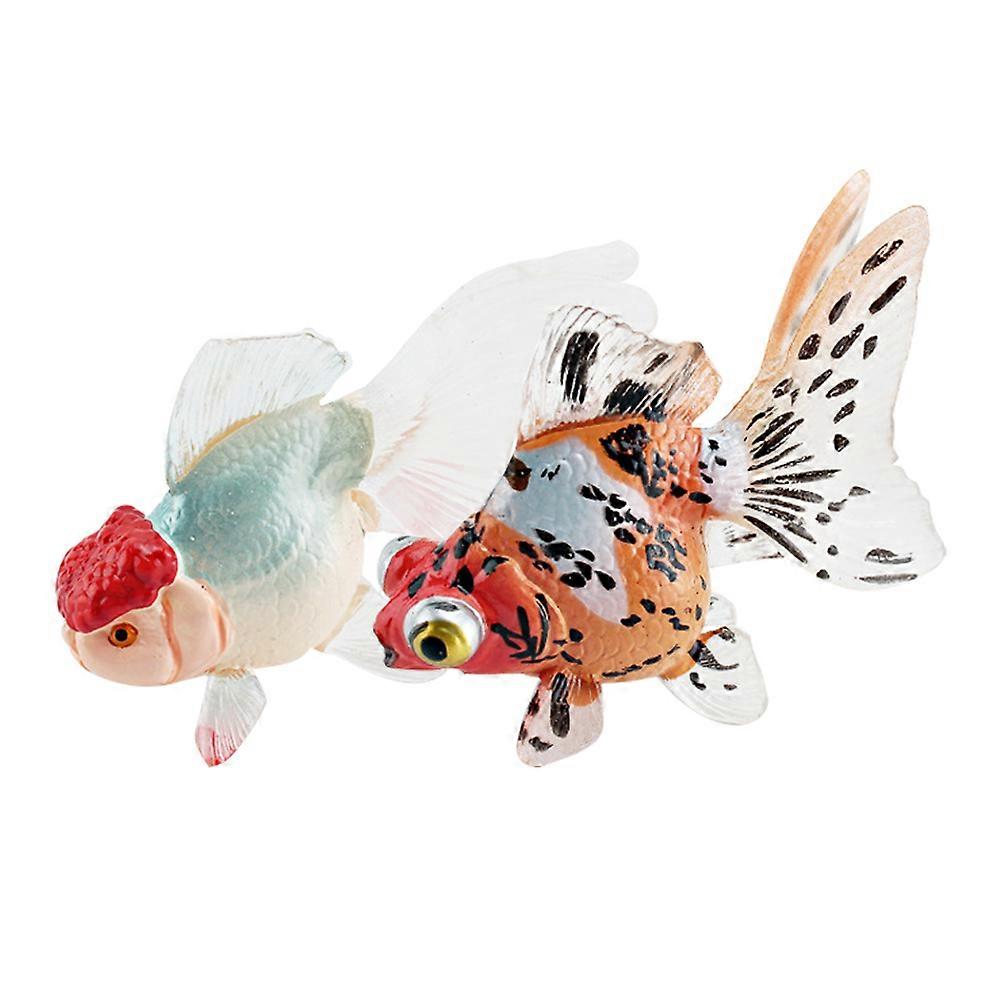 Fish Model Goldfish Figurine for Decoration 4Pcs Simulation Plastic Fish Models