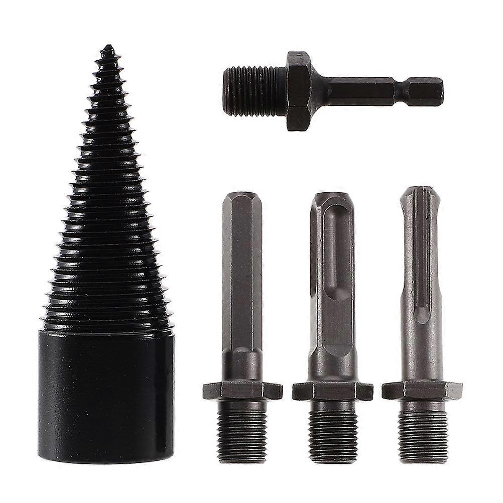 Log Splitter Drill Bits Drill Bits Set for Farm Use Black High Carbon Steel 5Pcs