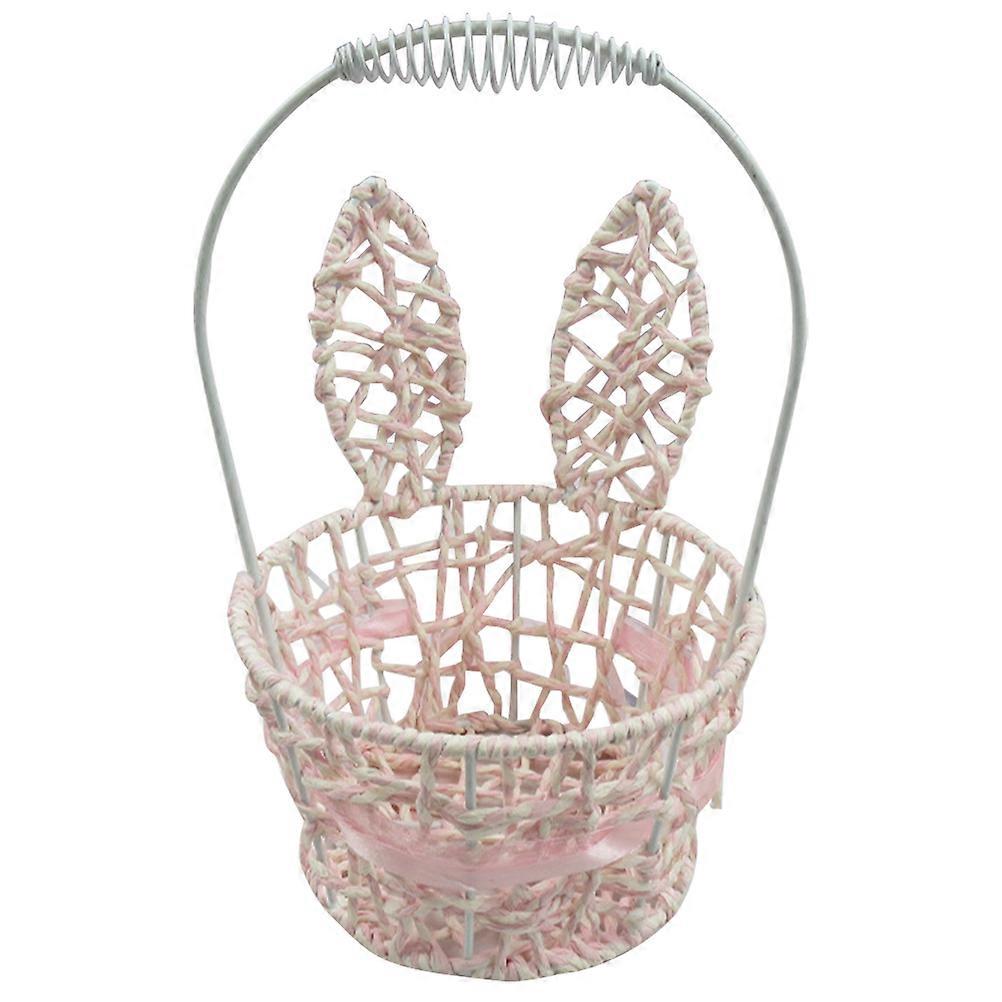 Wedding Flower Basket Storage Basket Multi Material Round Handle for Portable Use 1Set