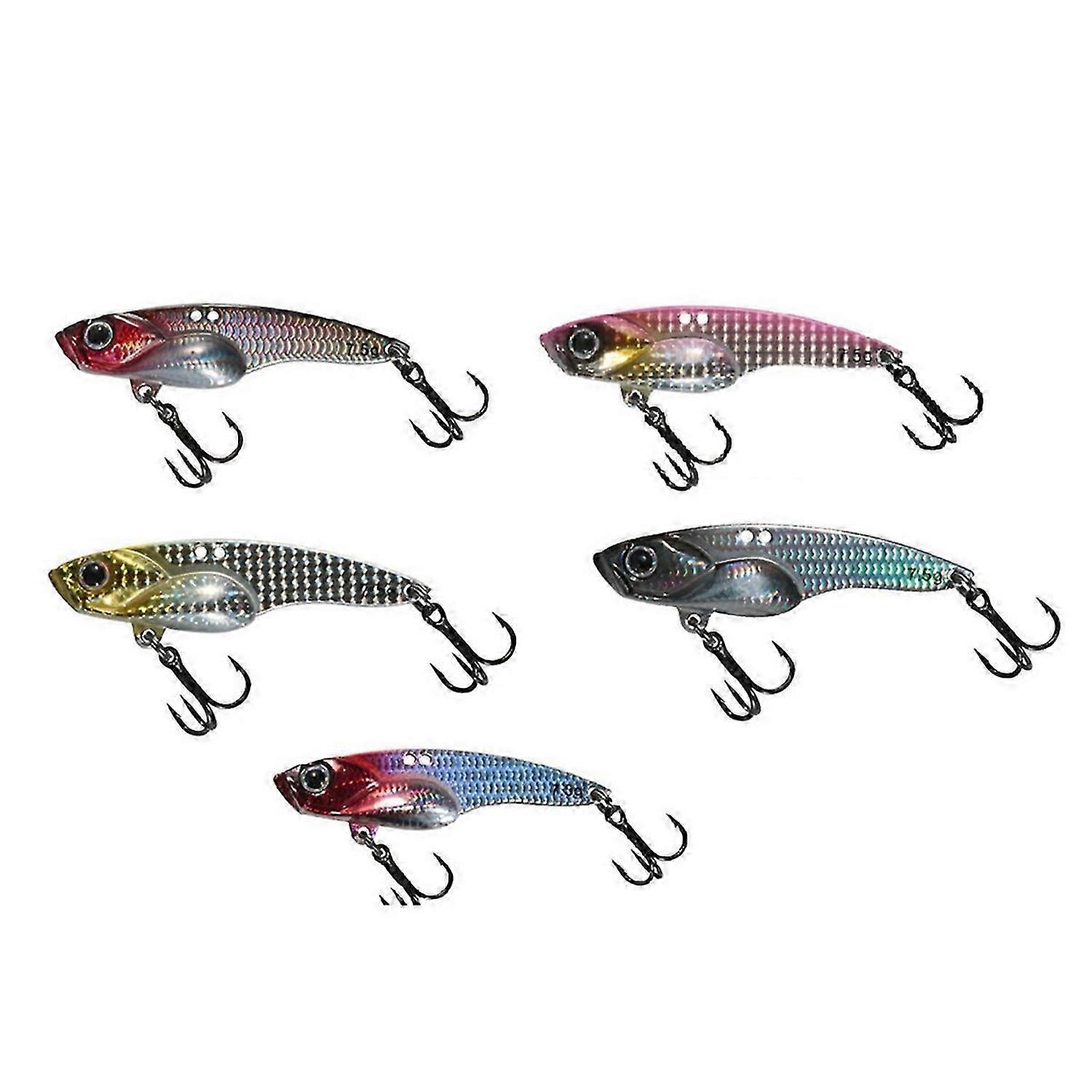 5 Pcs VIB Sinking Lead Weighted Jig Copper Long Cast Lure VIB Bait