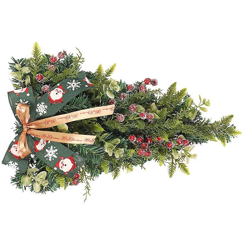 Multi Color Christmas Door Swag with Eucalyptus Leaf for Holiday Decor