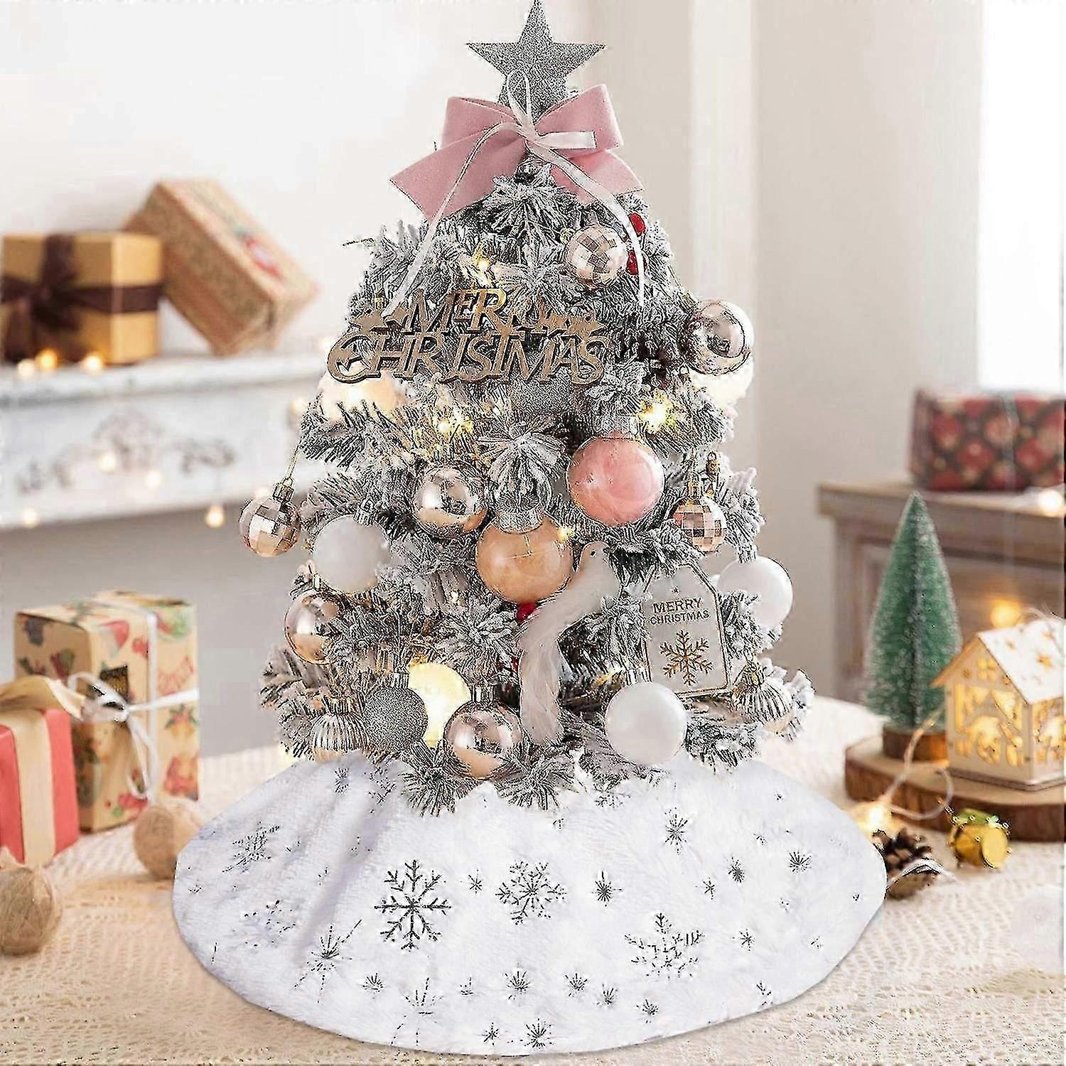 Christmas Decorations Christmas Tree Skirt Carpet Snowflake White Mat For Home Xmas Tree New Year De