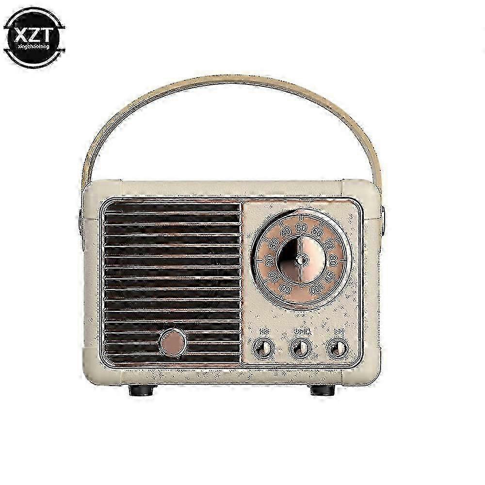 Retro Portable Bluetooth Speaker with USB Interface Vintage FM Radio Music Player