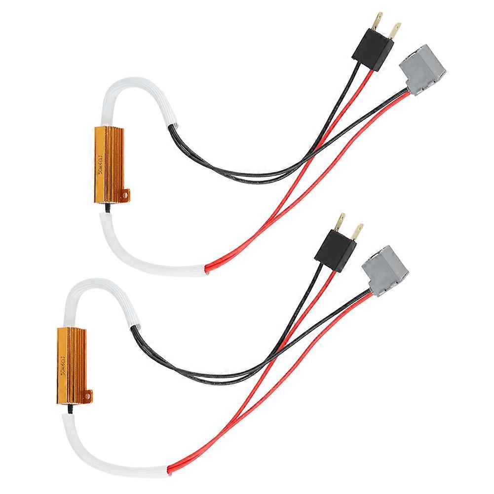 2pcs LED Fog Light Load Resistor Decoder Anti Flicker Flash Error Canceller for H7