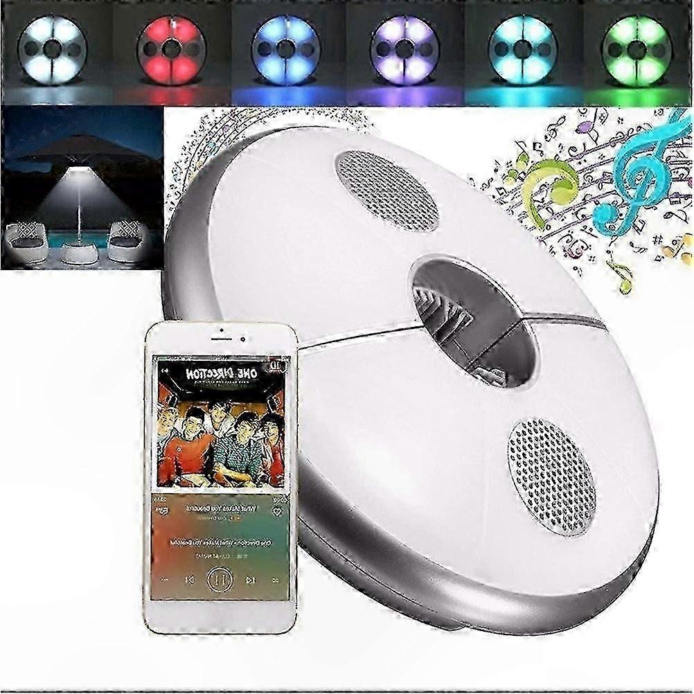 Portable Bluetooth Speaker Umbrella with USB Port and LED Lights for Outdoor Activities
