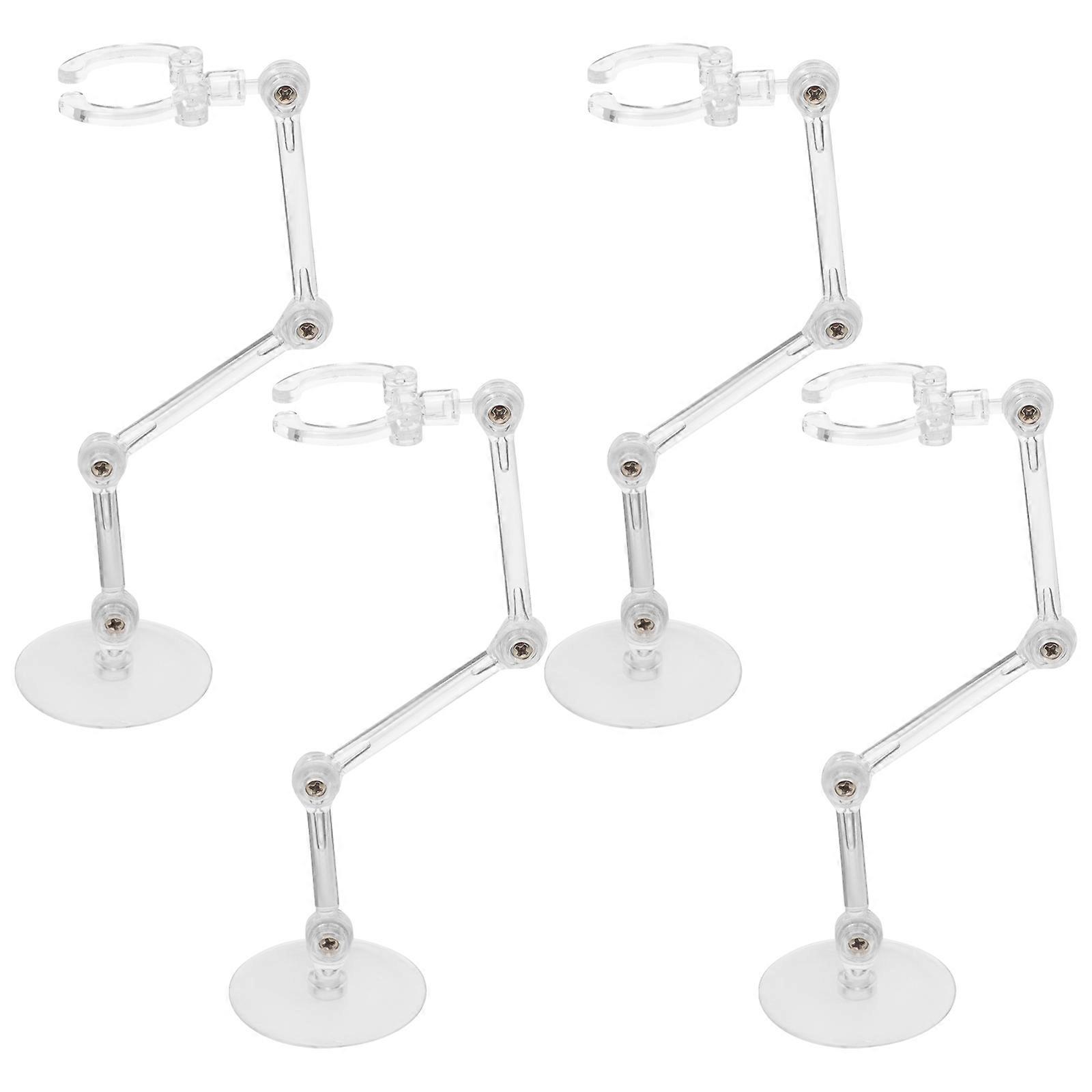 Action Figure Display Holder for 8Pcs Transparent Plastic Stand