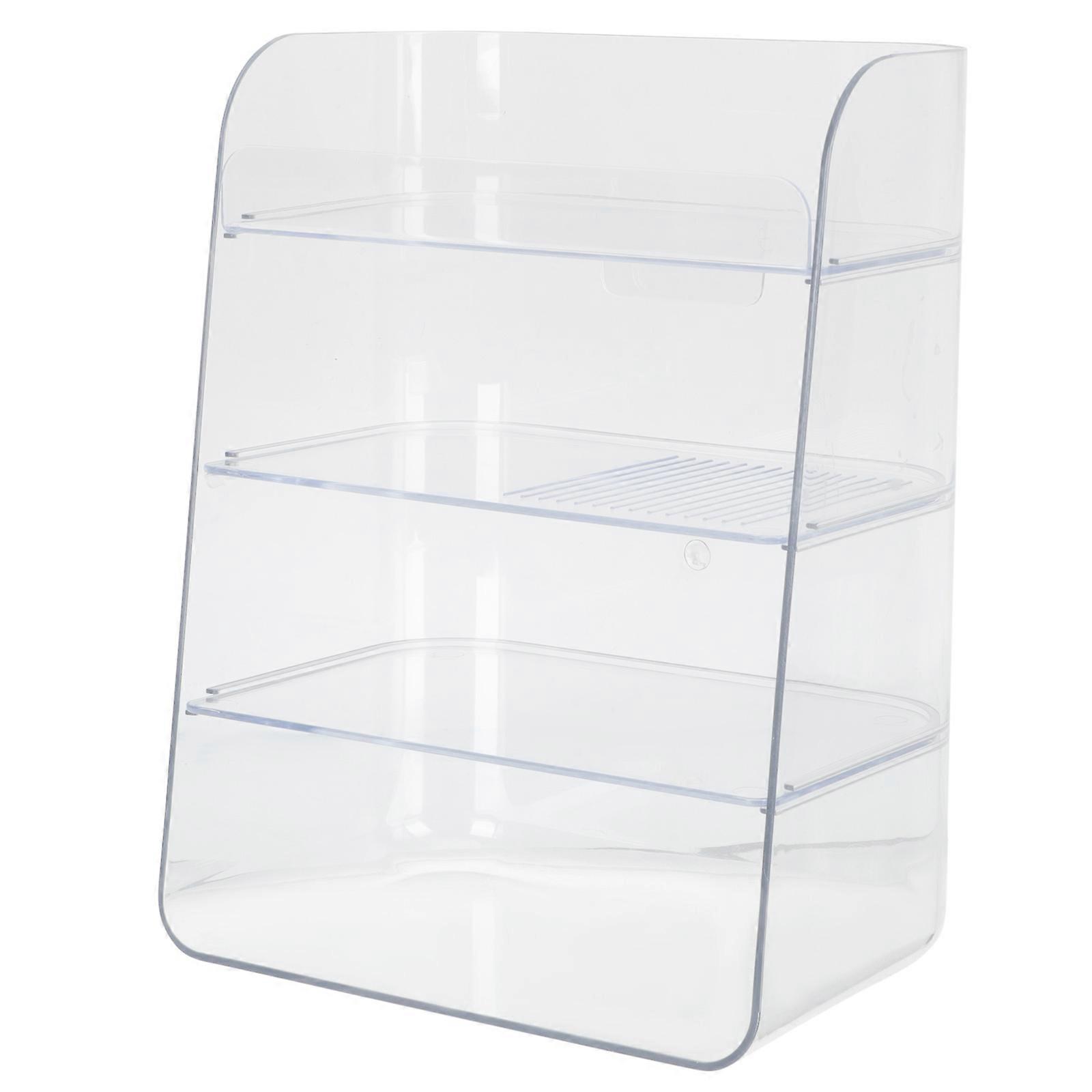 Clear Makeup Organizer Holder for Cosmetic Storage 3Pcs Desk Set