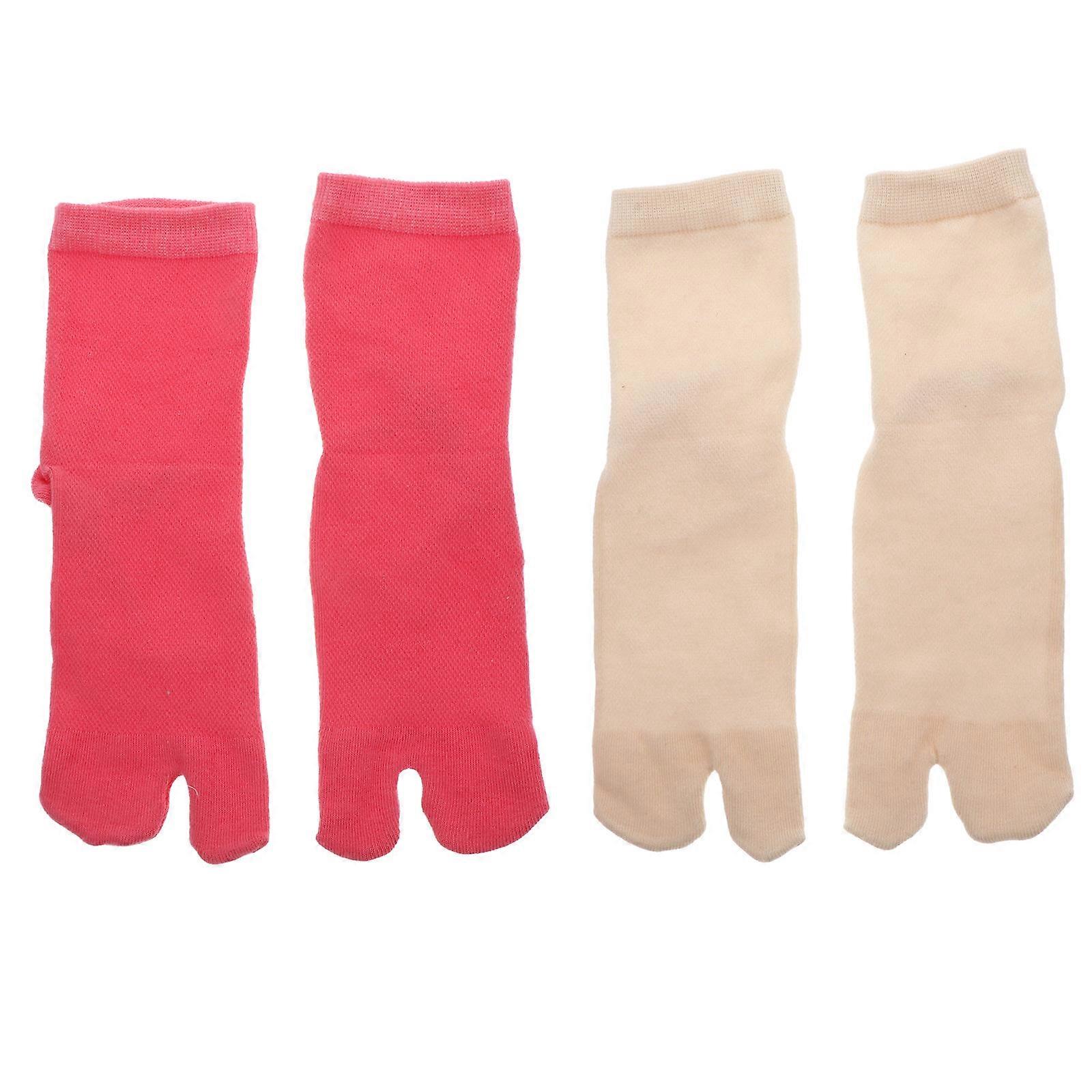 Women Socks Cotton Two-Toe Design for 2Pairs