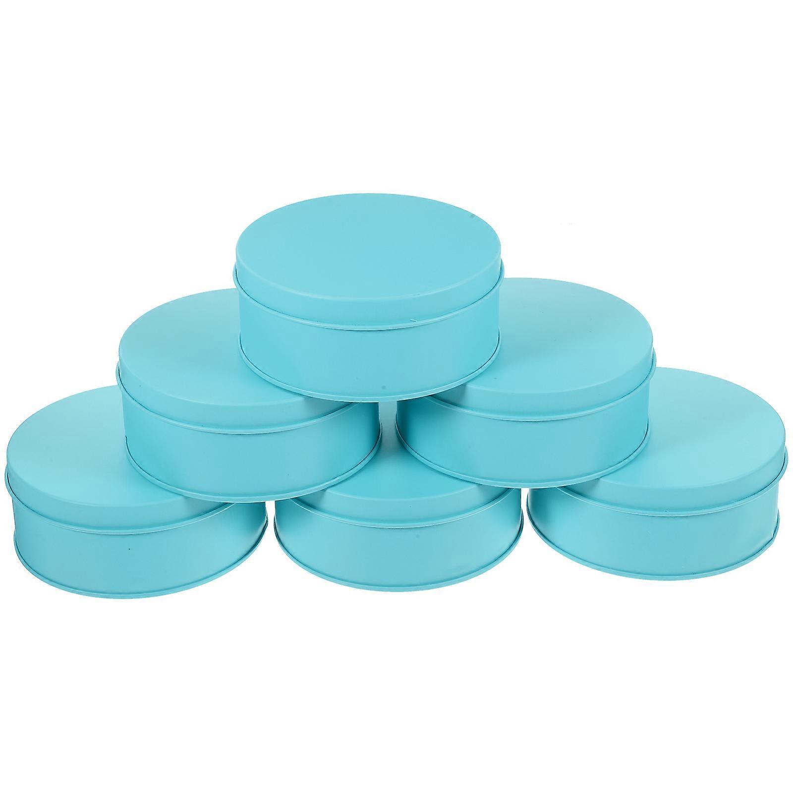 Cookies Tinplate Box Round Cookie Tins for Candy Storage 18Pcs