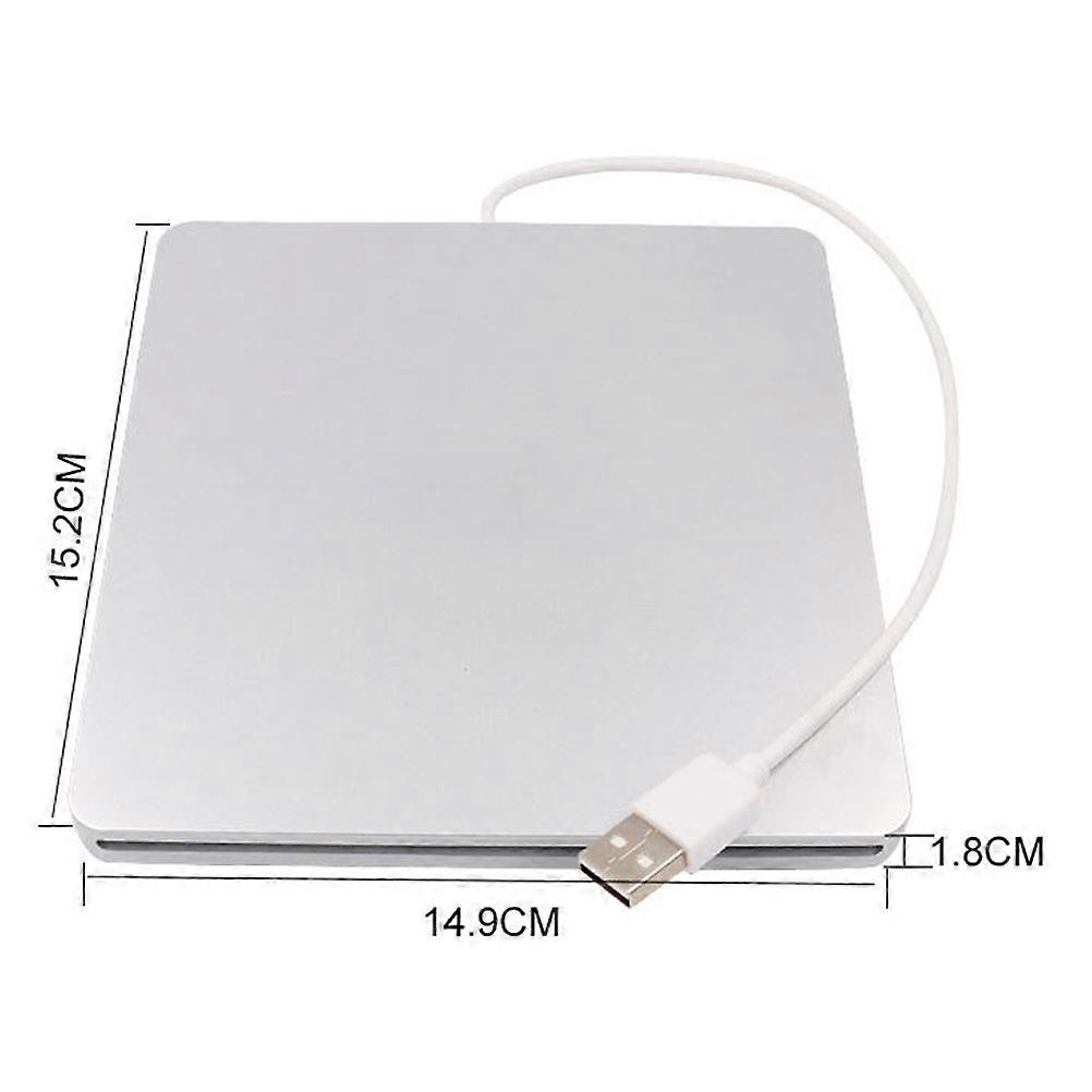 External Optical Drive Cd Dvd Rw Drive Burner with Slot in Load Function 3Pcs Silver
