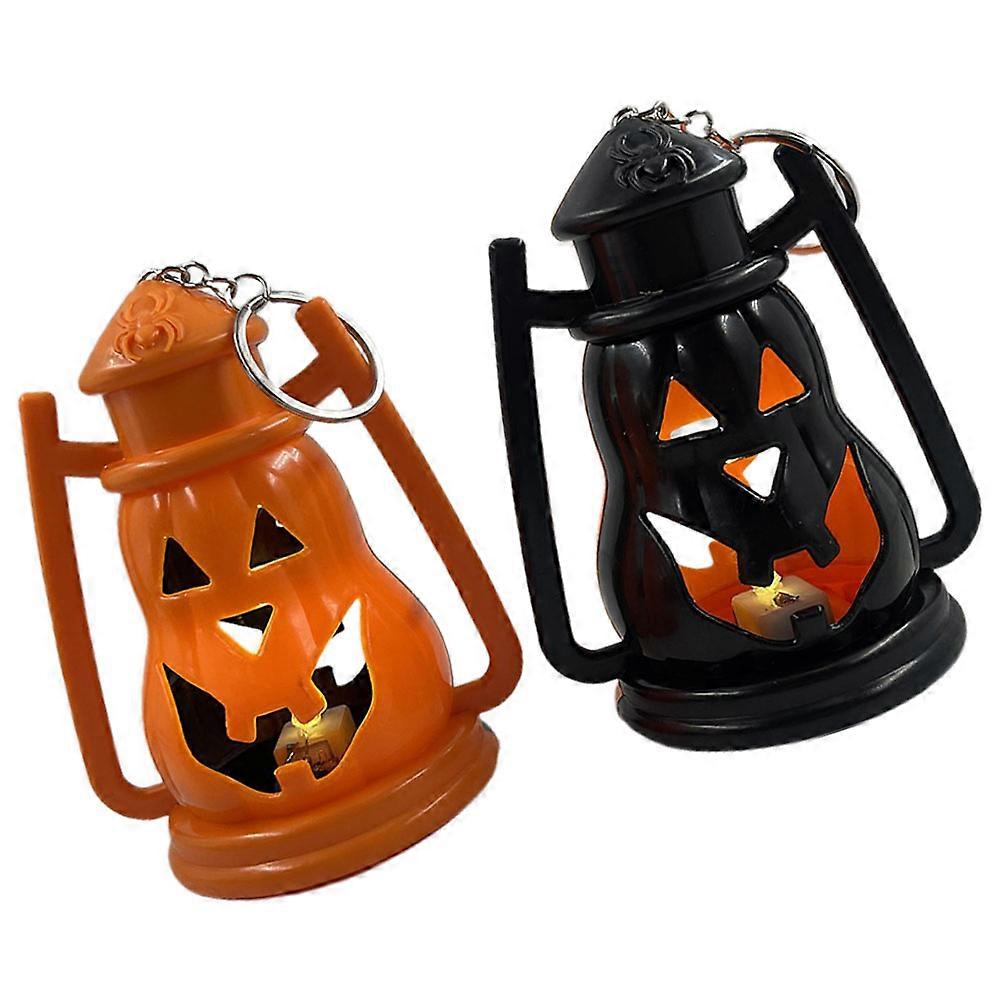 Delicate Halloween Decor for Pumpkin Lantern Key Chain with 8Pcs