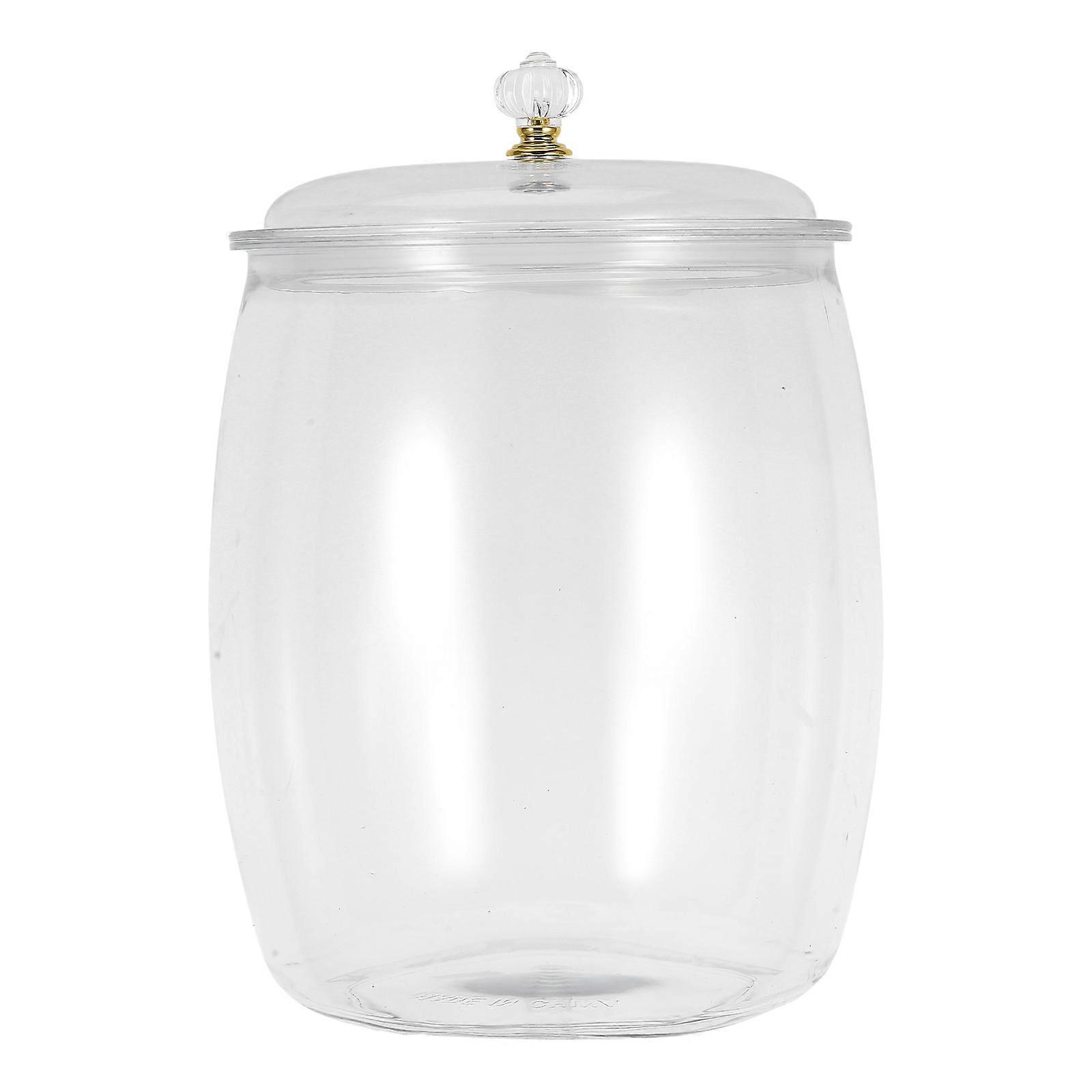Reusable Plastic Container 2Pcs Clear Cookie Jar With Lid Suitable For Buffet Household Food Storage Modern Design