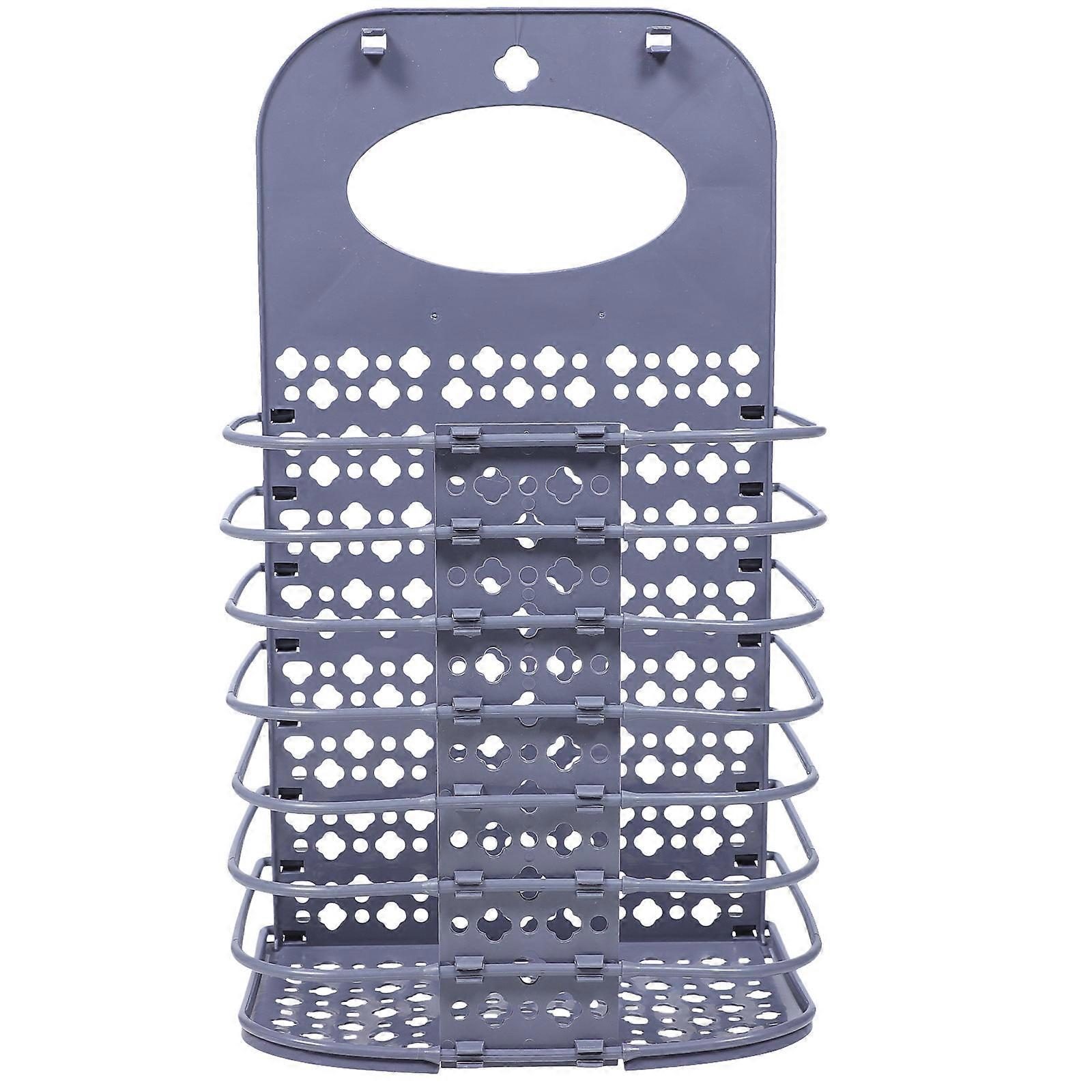 Wall Mount Folding Laundry Basket 4Pcs Grey Rectangular Dirty Clothes Organization for Household Users in Various Occasions
