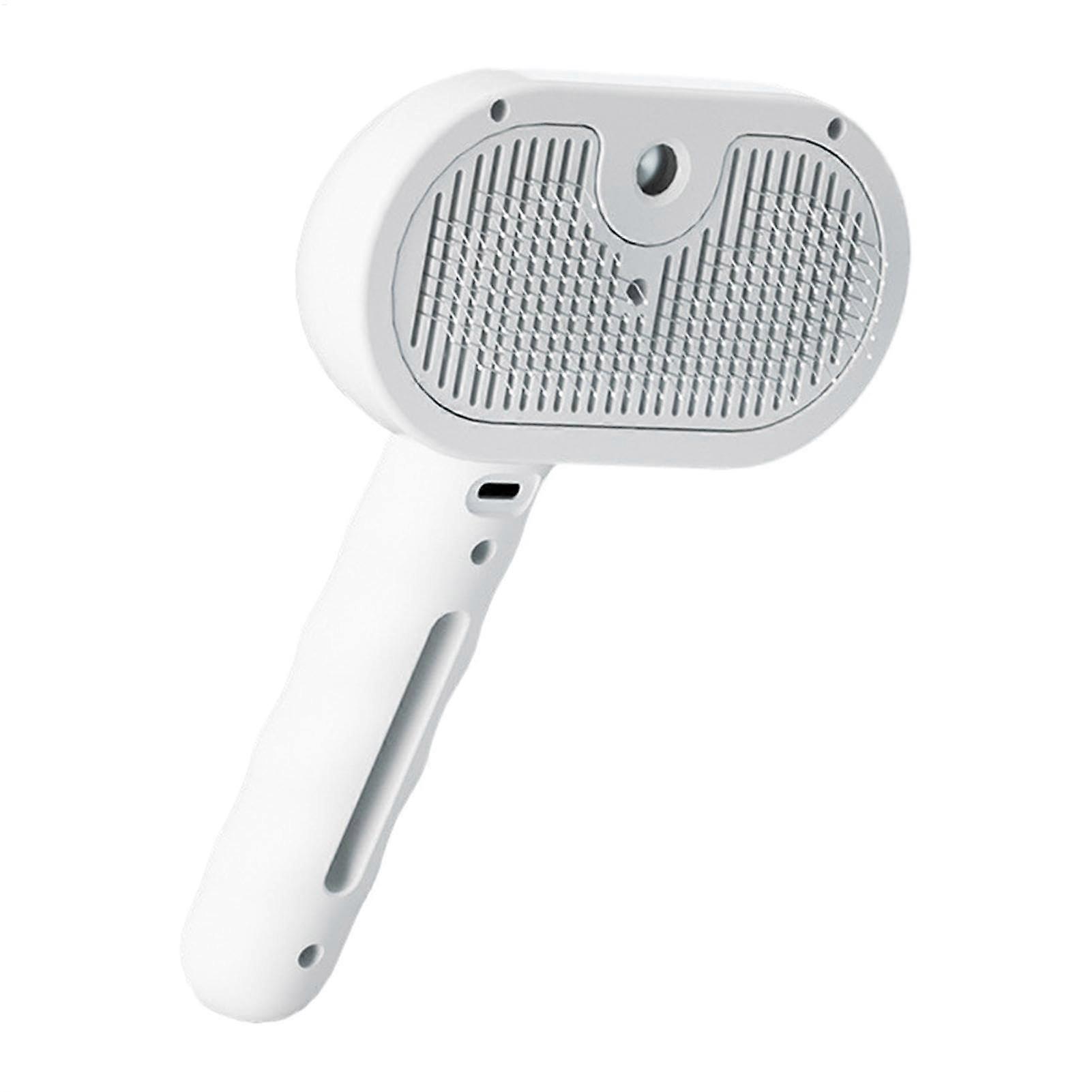 Spritz Defaux fur Comb For Dogs And Cats, Dog Shedding Comb With 35Ml Water Tank, Release Button, Ergonomic Handle, White