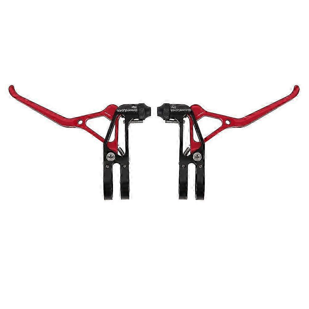 2025 1 Pair Brake Lever, Adjustable Crossing Brake Lever Set Mountain Brake Handlebar Braking Lever Handle(Black Red)