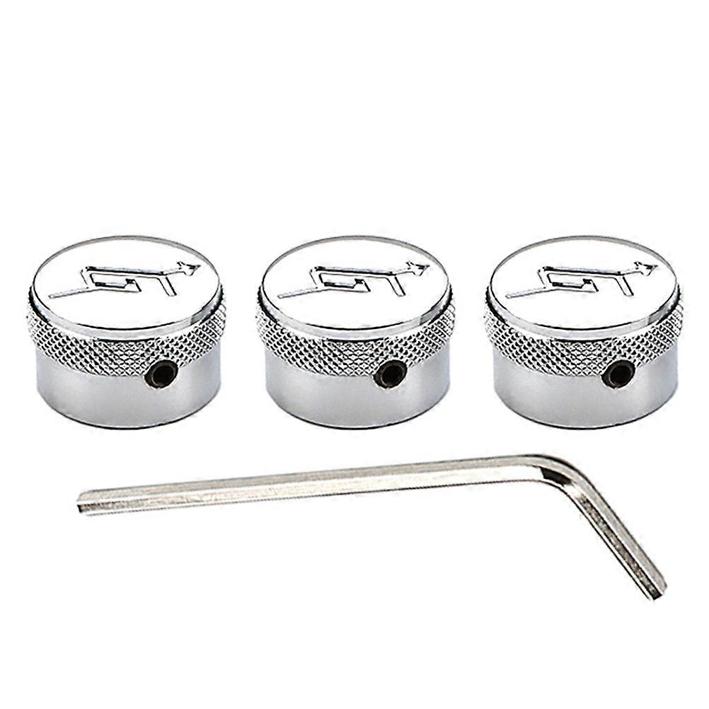 Professional Volume Control Knobs 3 Sets Round Alloy Guitar Accessories For Electric Bass Musicians Practical Utility