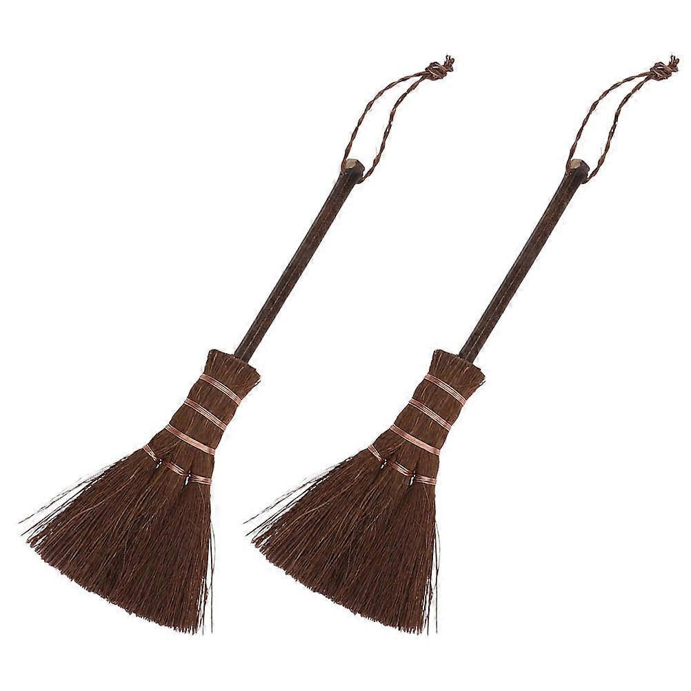 Brown Mini Handheld Broom Portable Desk Broom for Efficient Cleaning 8Pcs