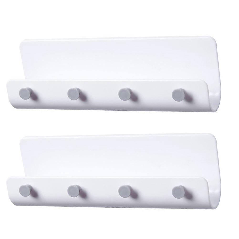 Sundries Holder Wall Storage Rack for Hanging 4Pcs White Wall-Mounted Rack