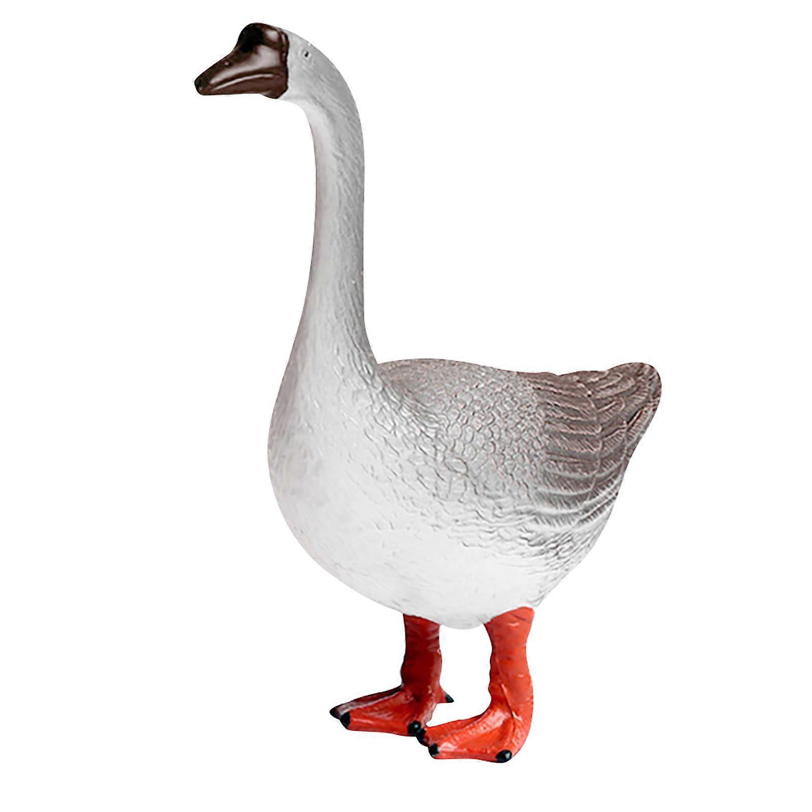 Goose Statue Decorative Ornament 4Pcs Realistic Shape Indoor Craft Grey Premium Technology