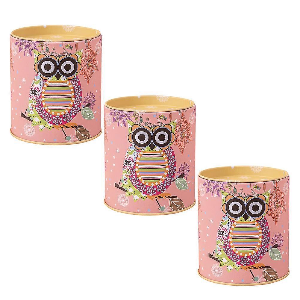 Kids Piggy Bank 6 Pcs Rectangular Owl Pattern Saving Boxes Suitable For Desk Use Pink Educational Toy