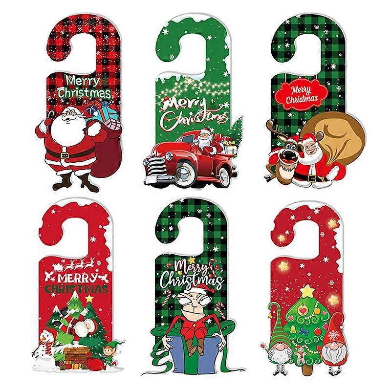6Pcs Christmas Doorknob Hanger Decoration