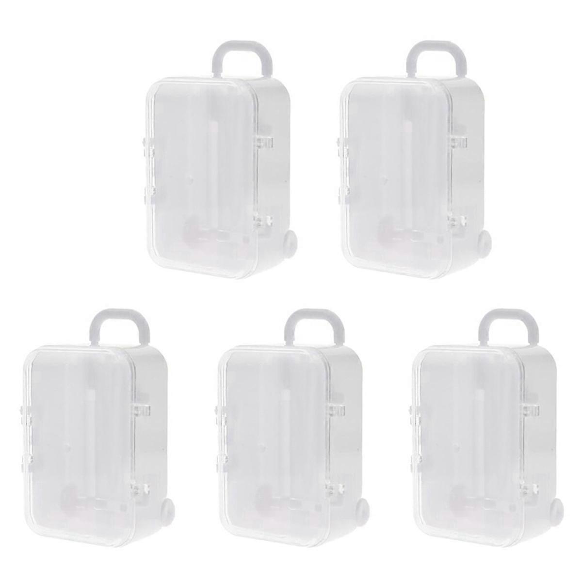 White mini roller travel suitcase personality wedding candy box