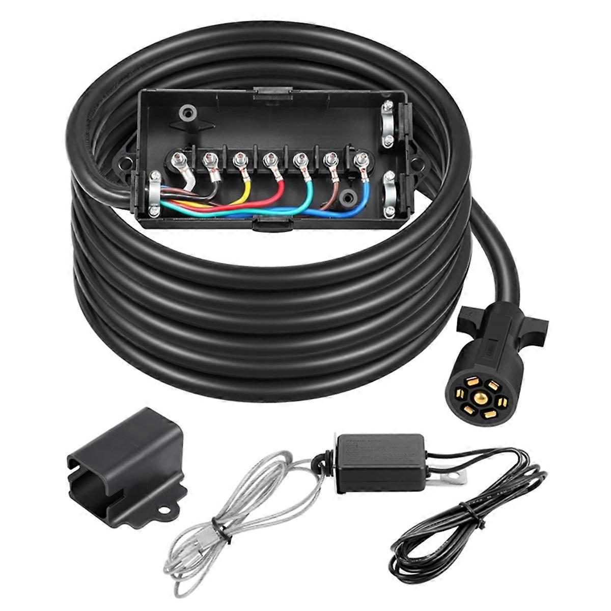 7 Way Trailer Cord and 7 Gang Junction Box Kit