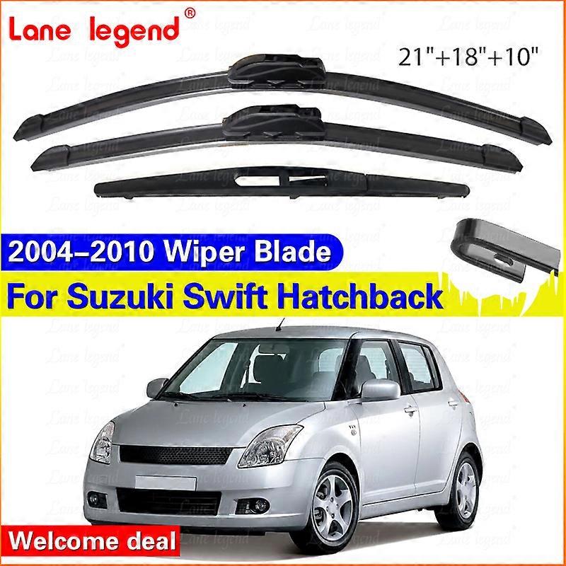 Applies to Front Rear Wiper Blades For Suzuki Swift Hatchback 2004 2005 2006 2007 2008 2009 2010 Car Windscreen Window Windshield 21"18"10"