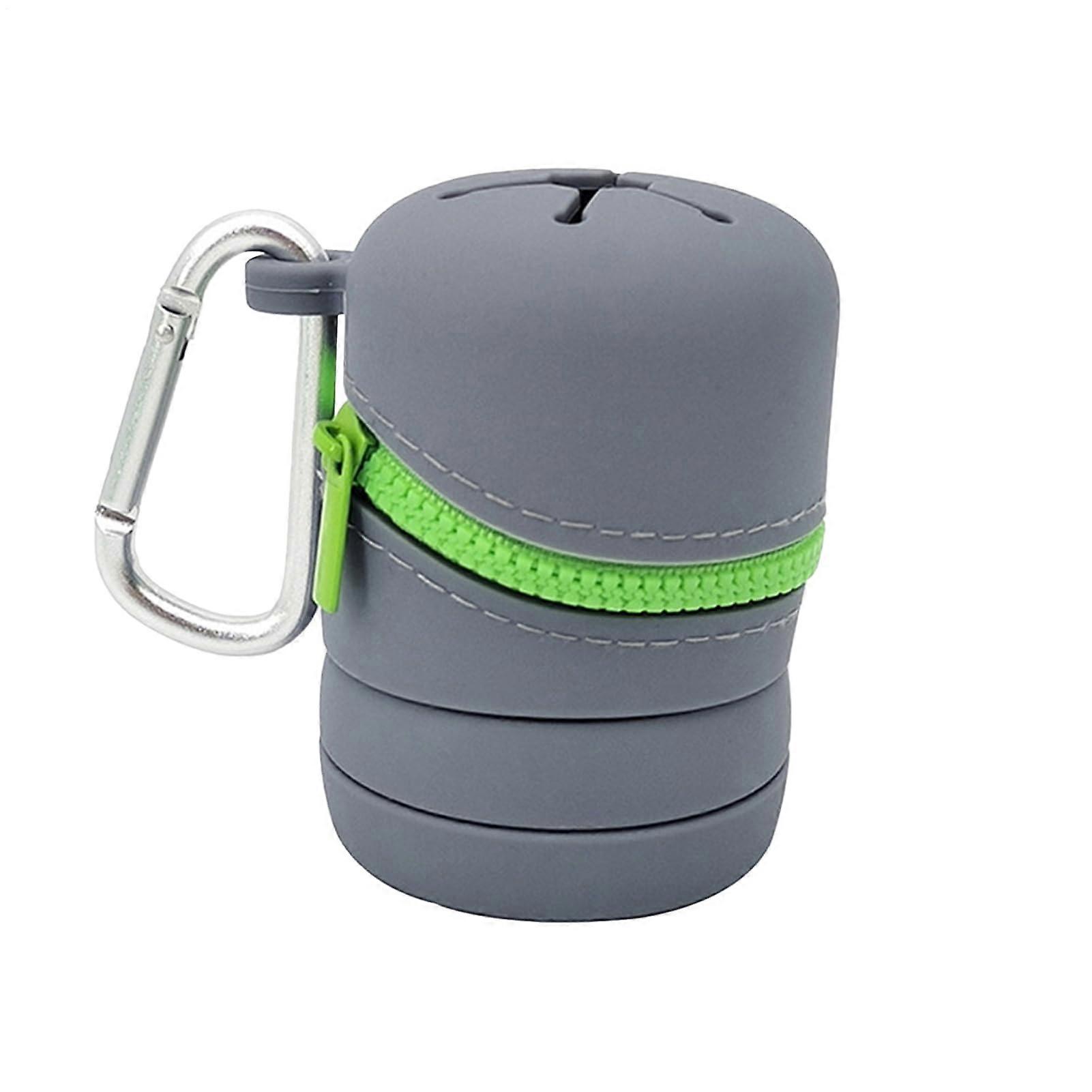 Foldable Fly Box, Silicone Pouch, Gray, Dry Fly Storage, Tippet Waste Holder, Portable Trash Container