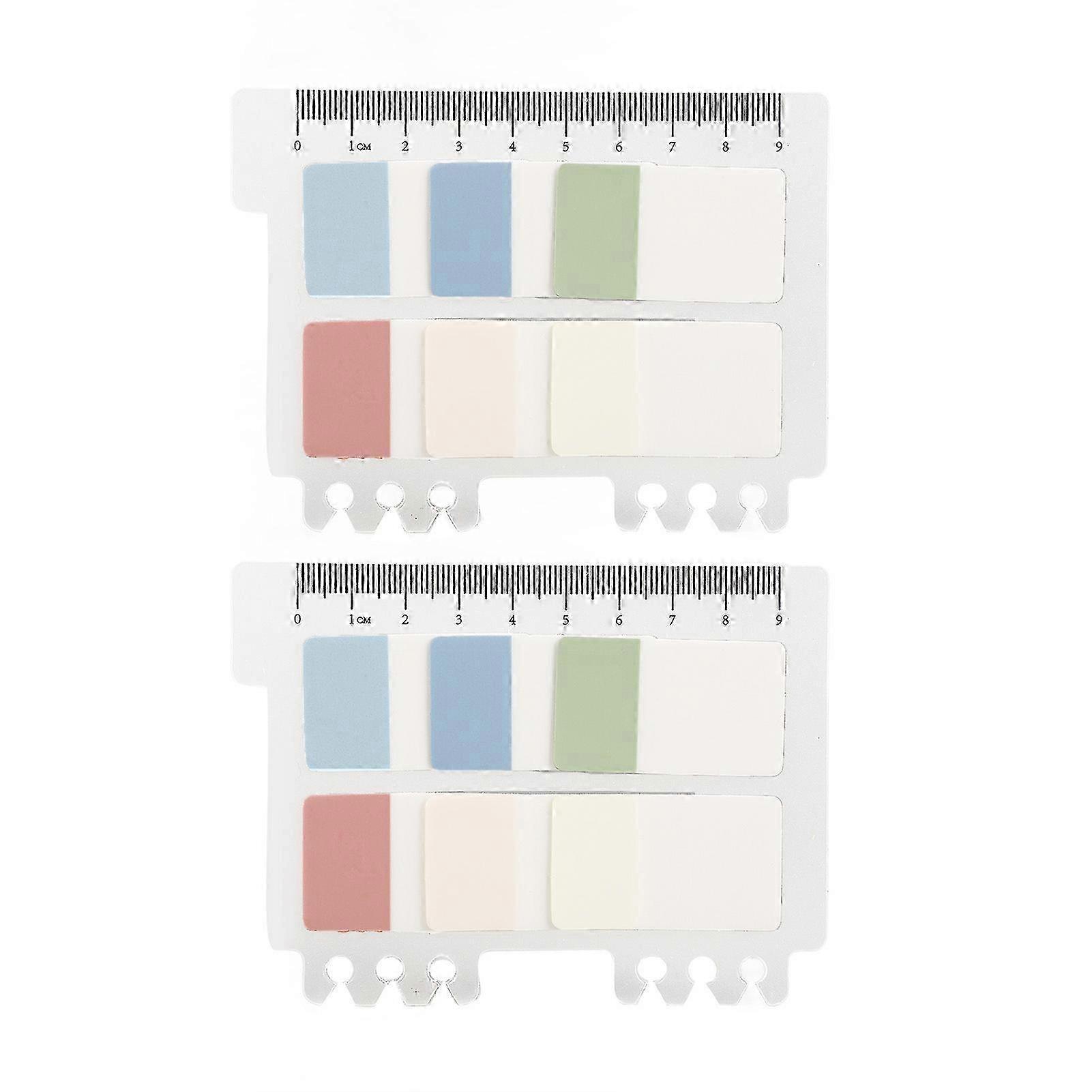 2 Sets Transparent Sticky Notes 6 Colors Morandi Waterproof Translucent PET Sticky Notes for File Classification Index Labels 26s