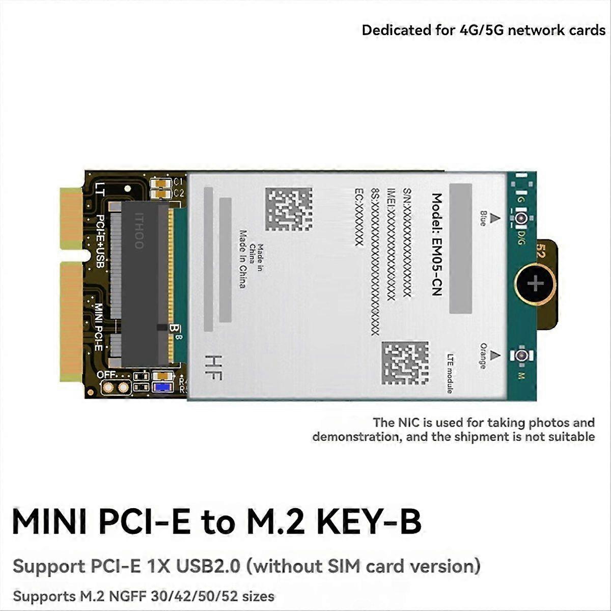 MPCIE to KEY-B Expansion Slot MINIPCI-E to M.2 NGFF Adapter Card B