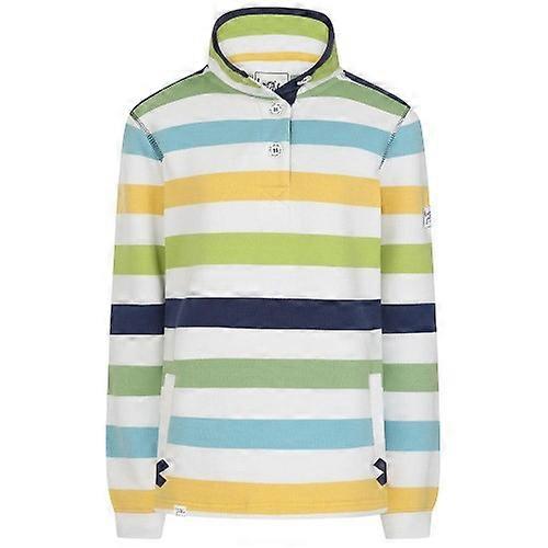 Lazy Jacks Womens/Ladies Striped Button Neck Sweatshirt
