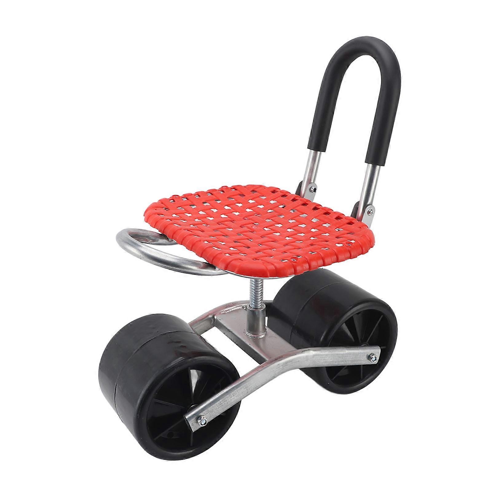 Adjustable Garden Rolling Work Seat with 2 Wheels, 46cm Length