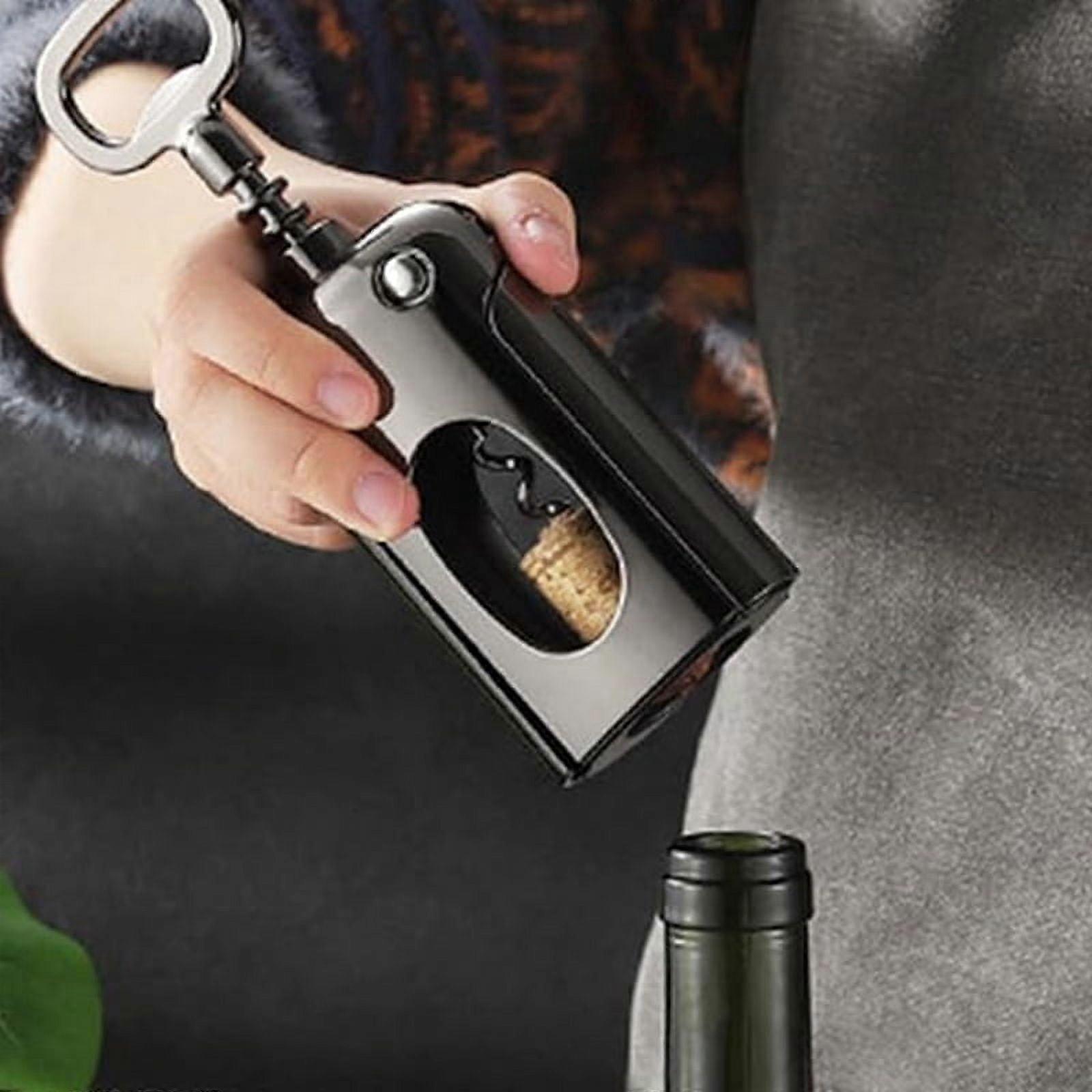 Wine Opener, Zinc Alloy Premium Wing Corkscrew Wine Bottle Opener with Multifunctional Bottles Opener-A