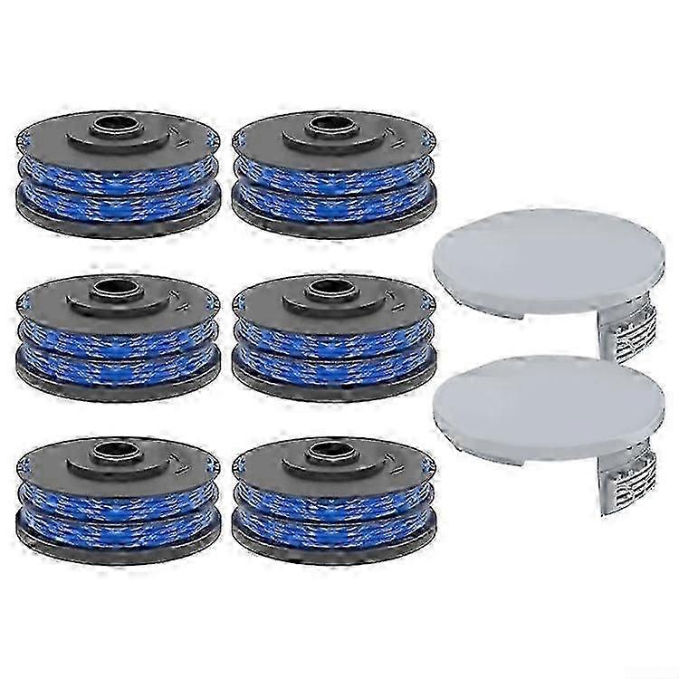 2 RAC122 Spool Cap + 6 RAC123 Spool Συμβατό Για Ryobi RLT6030 / RLT5127 / RLT5027 / RLT4125 / RLT4027 Χλοοκοπτική Μηχανή