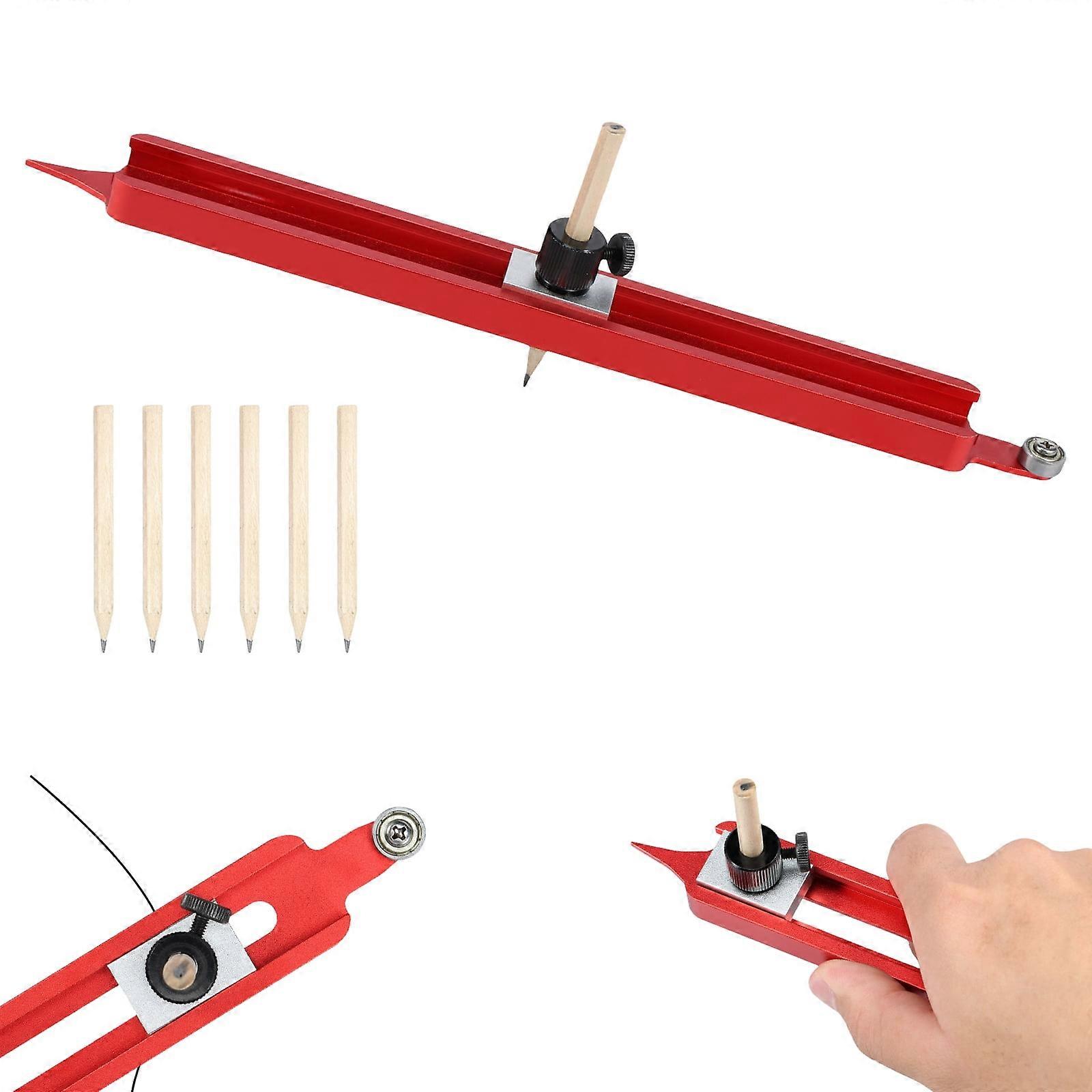 Profile Scribing Ruler with 6 Pencil, Precise Contour Scribe Tool, Adjustable Profile Gauge for Irregular Shapes, Aluminum Alloy