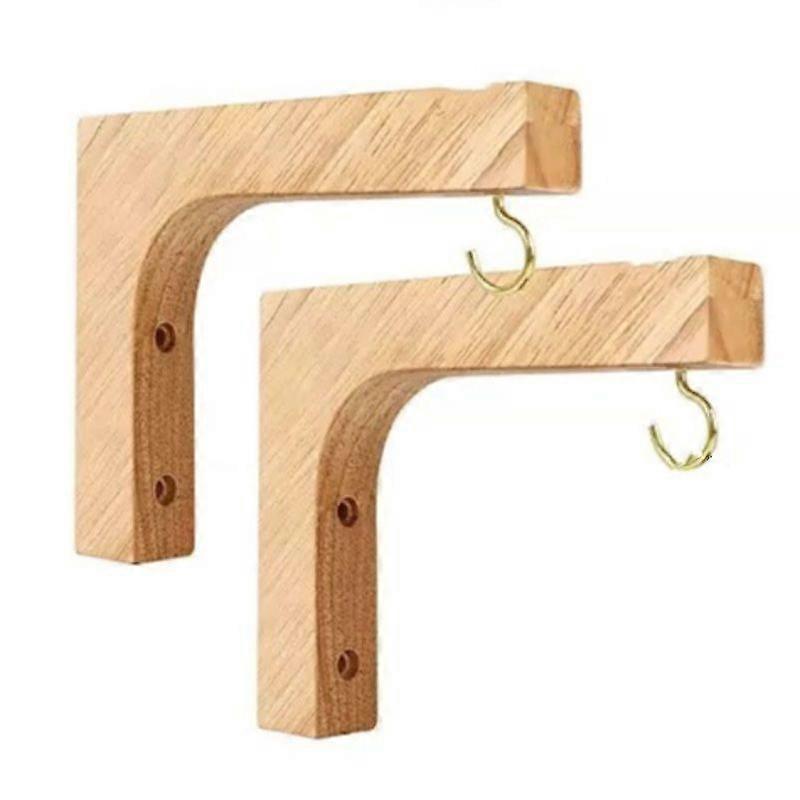 Hanging Wooden Plant Hooks Decorative Wall Mount Bracket Shelf