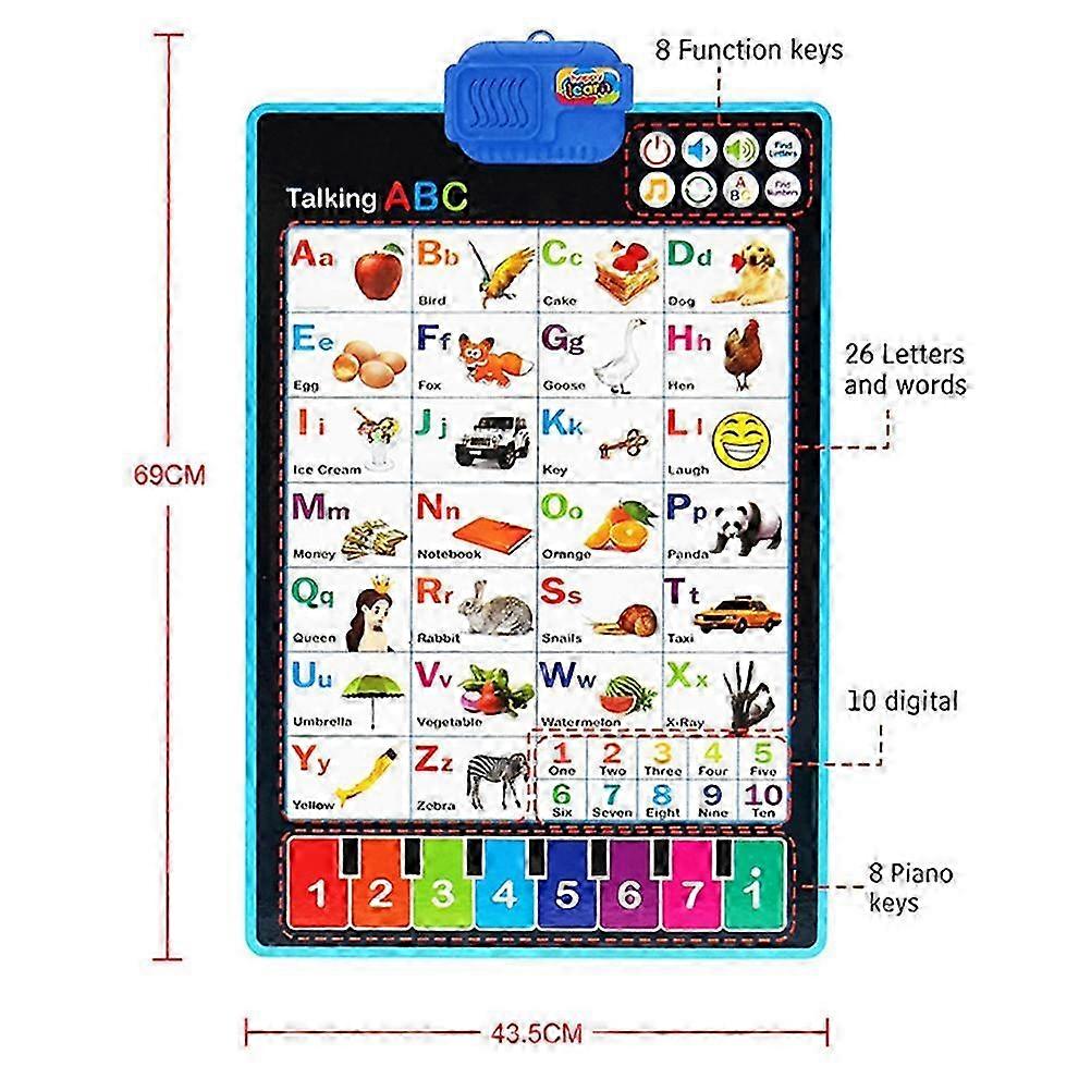 Interactive Alphabet Chart Preschool Educational Learning Toy Alphabet Wall Chart for Kids 25-26s