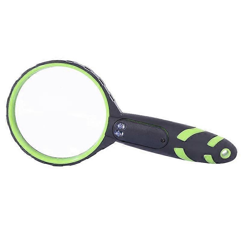 10X 75mm 2LEDs Shockproof Handheld Magnifying Glass