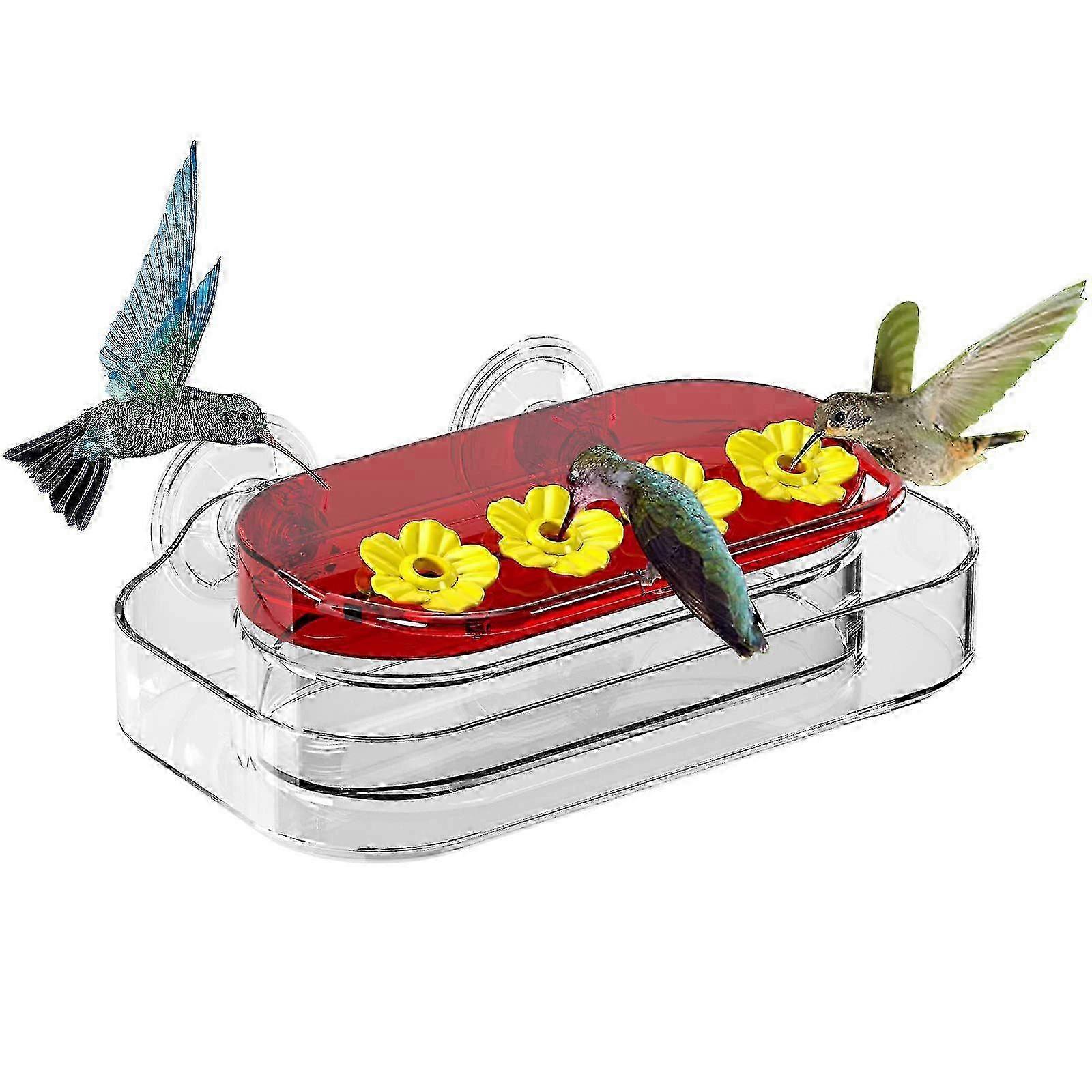 25-26 High-Strength Plastic Window Hummingbird Feeder with Easy Fill Design