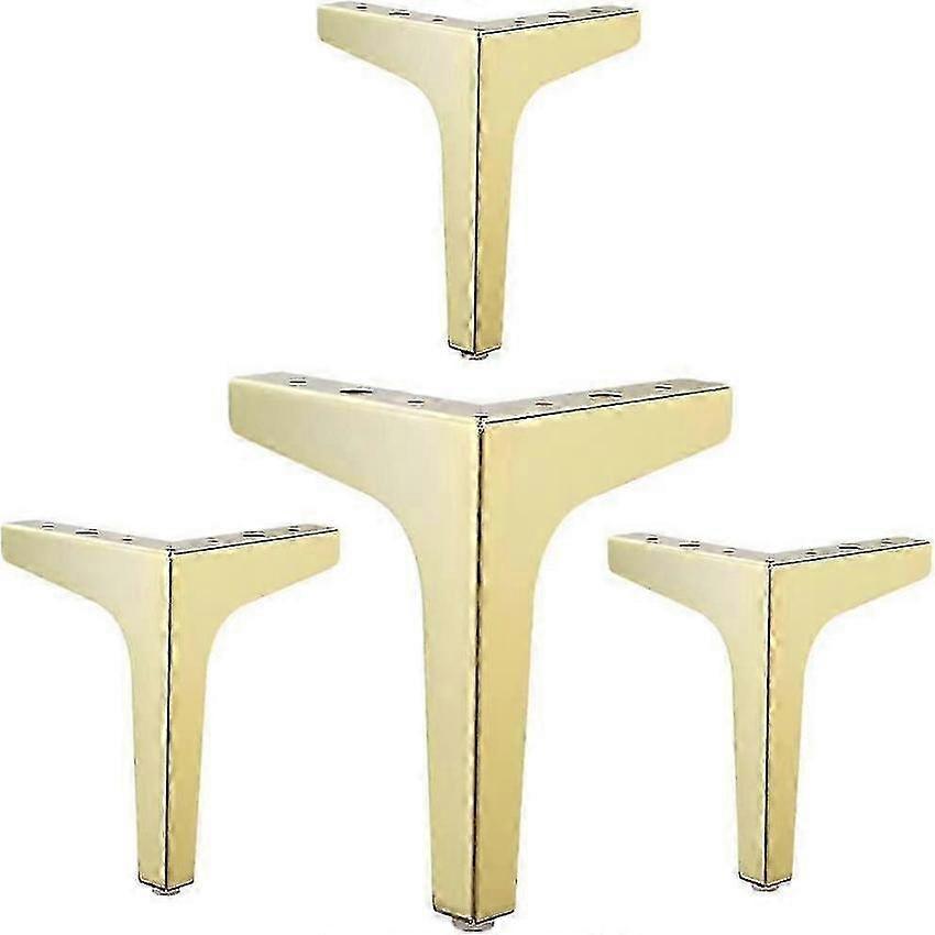 Metal Triangle Sofa Support Legs 4pcs 3.93 Inch Gold Furniture Feet