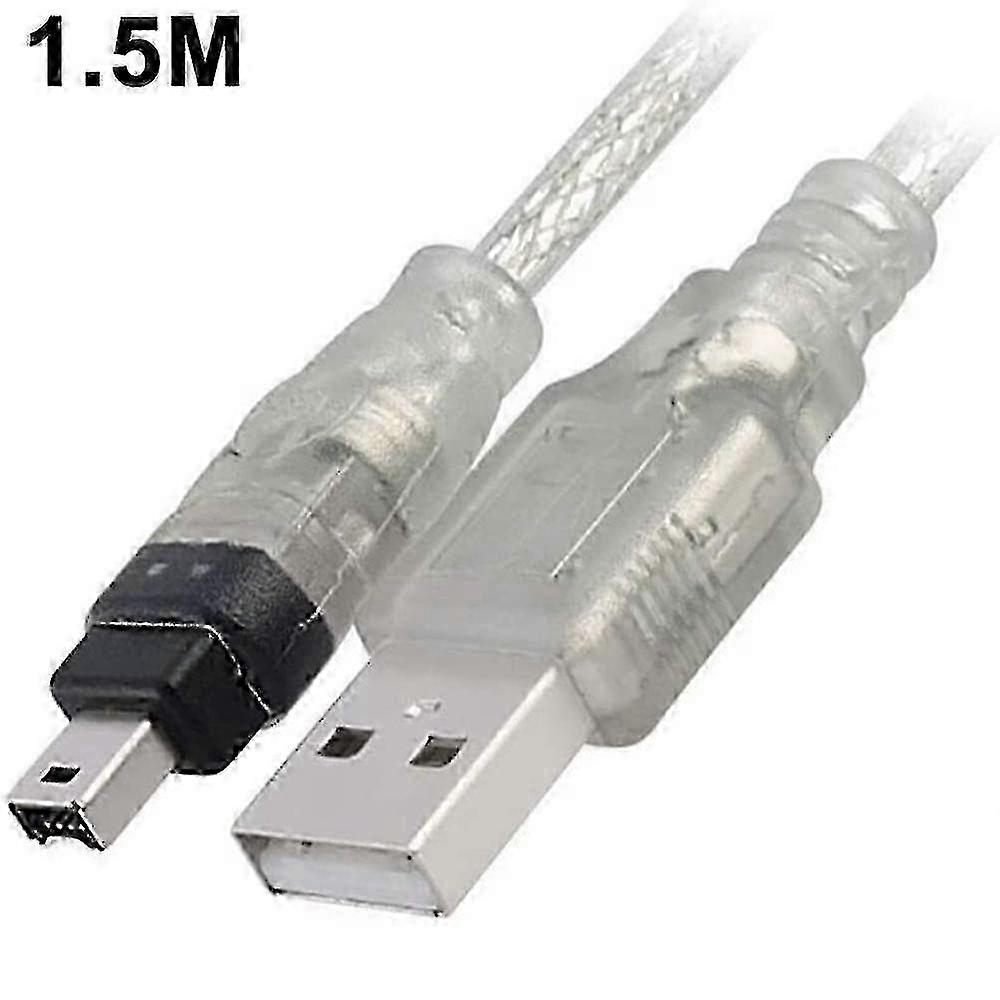 Cable USB MALE To Firewire Plug To Mini 4-Pin To Firewire Adaptor for Peripheral Devices That Are Compatible Only with This TYPE of Adaptor-
