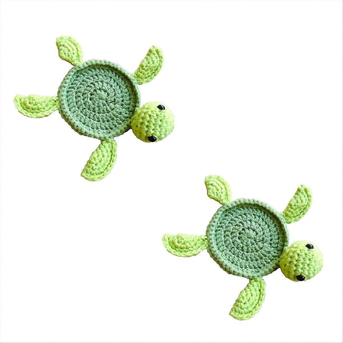 Crochet Tortoise Coasters for Drinks