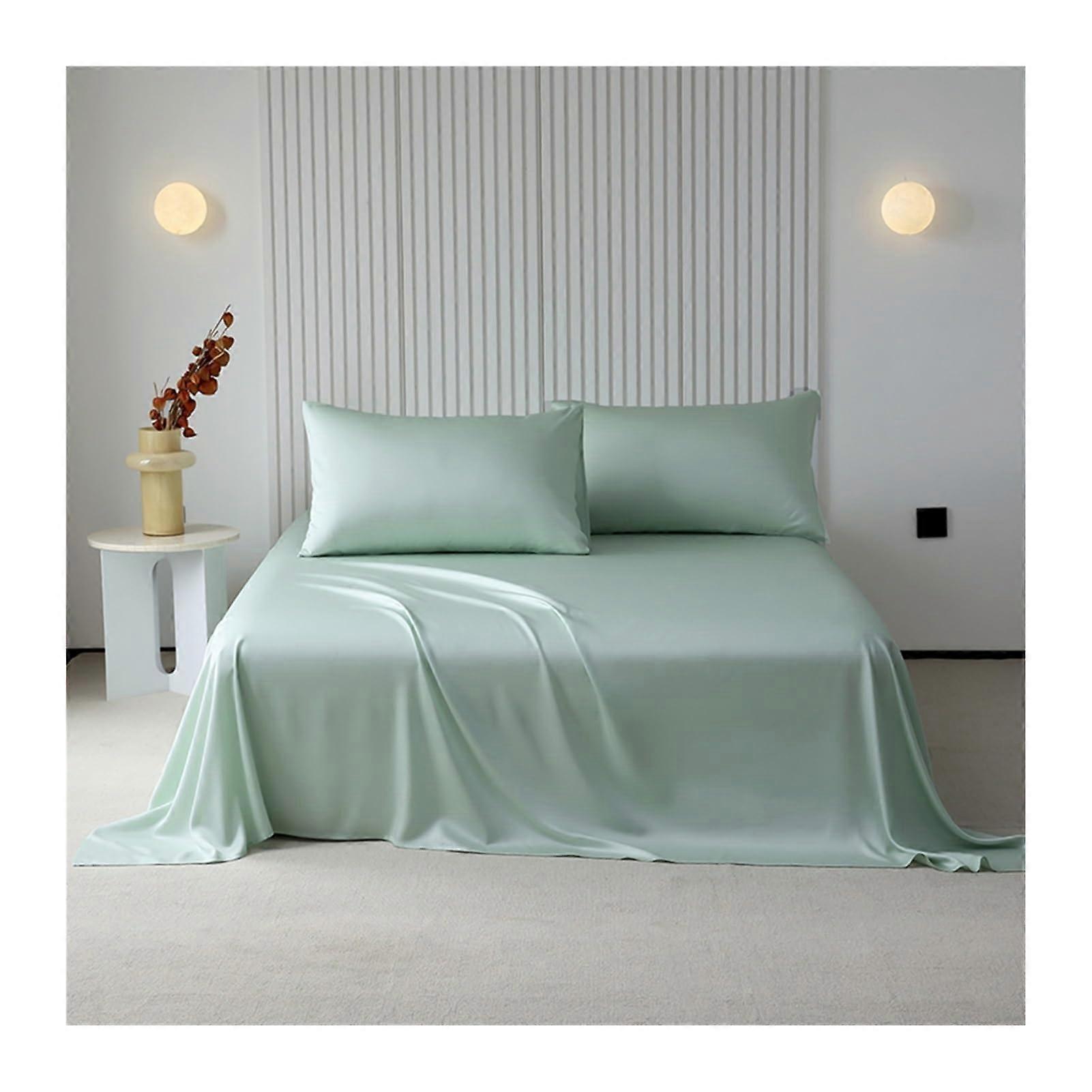 Tencel Bed Sheets Set 300 Thread Count, Soft and Cooling, Aqua Green, Twin To King, 200x245cm, StainResistant