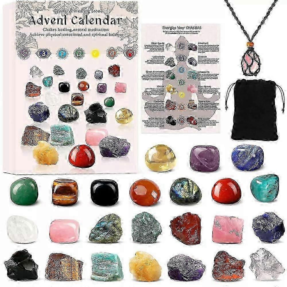 2024 Christmas Advent Calendar Crystals 24 Days Xmas Countdown Chakra Healing Stones 2025