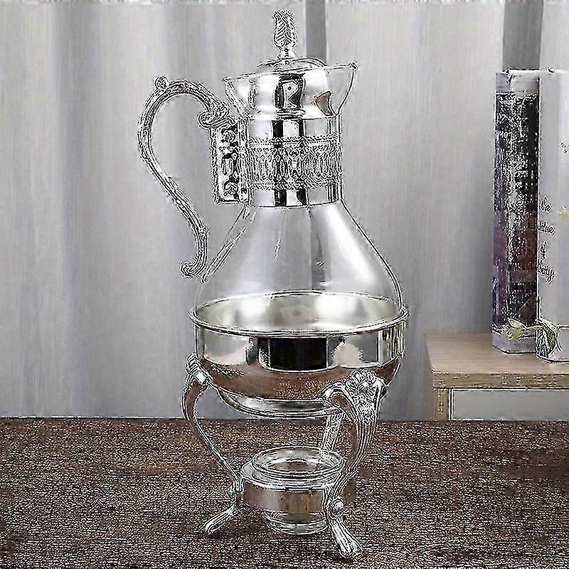 Large Heated Glass Coffee Pot - Double-Walled Design for Optimal Temperature Control, Multi-Functional Teapot and Coffee Shop Container for