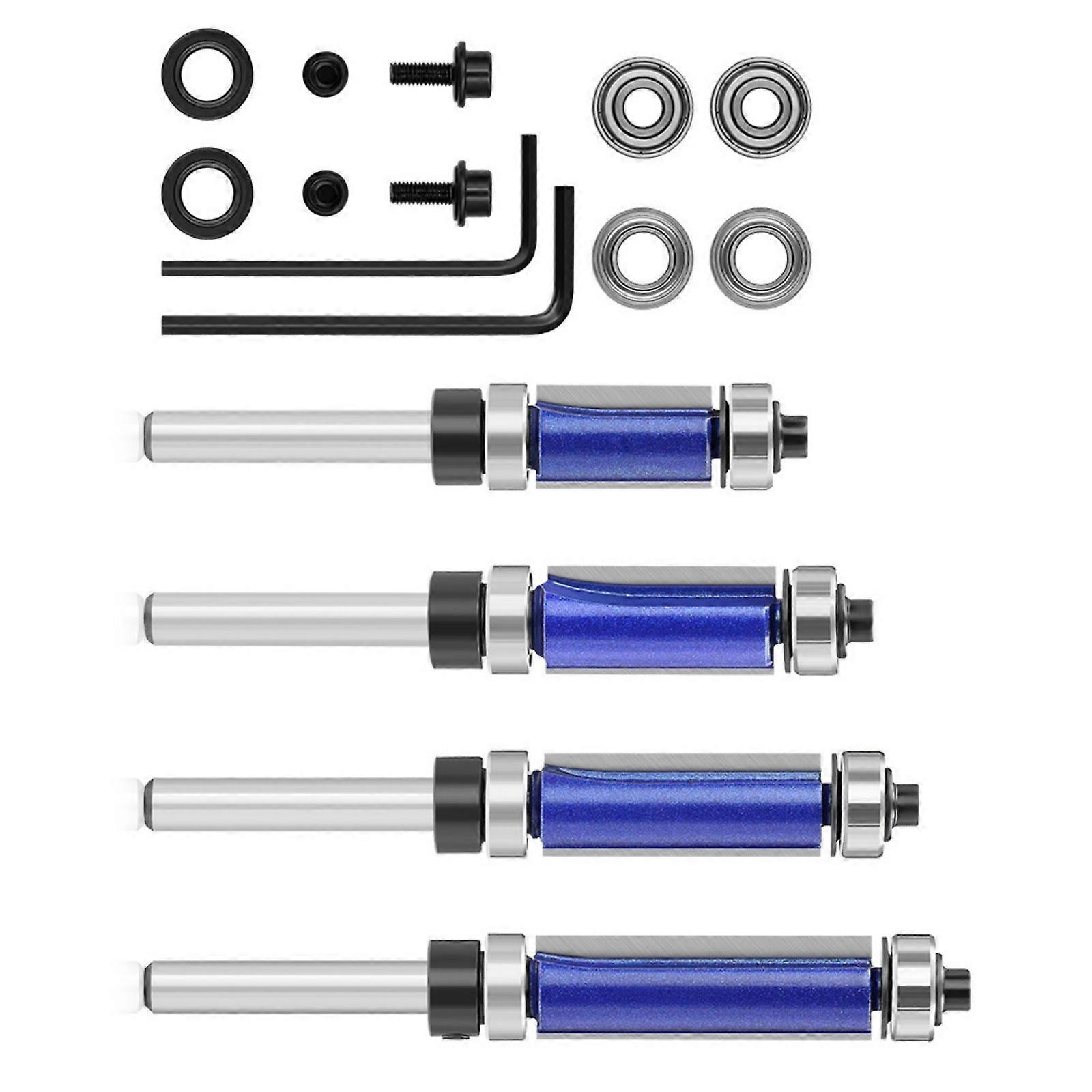 11Pcs 1/4inch Shank Milling Cutter Wood Carving Edged Trimmer Router Bit Woodworking Milling Cutter Router Bit Multicolor