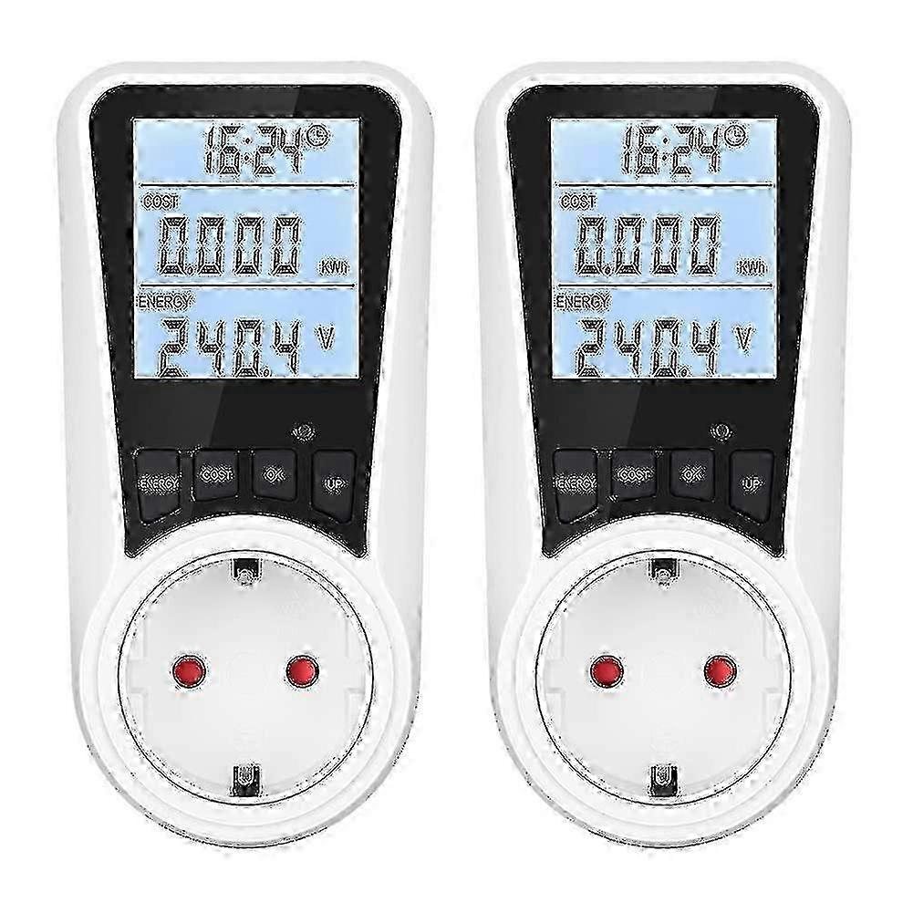 Power Meter For Socket, Dual Rate Electricity Meter, Power Consumption Meter With Lcd Screen Backlight, Overload Protection And Child